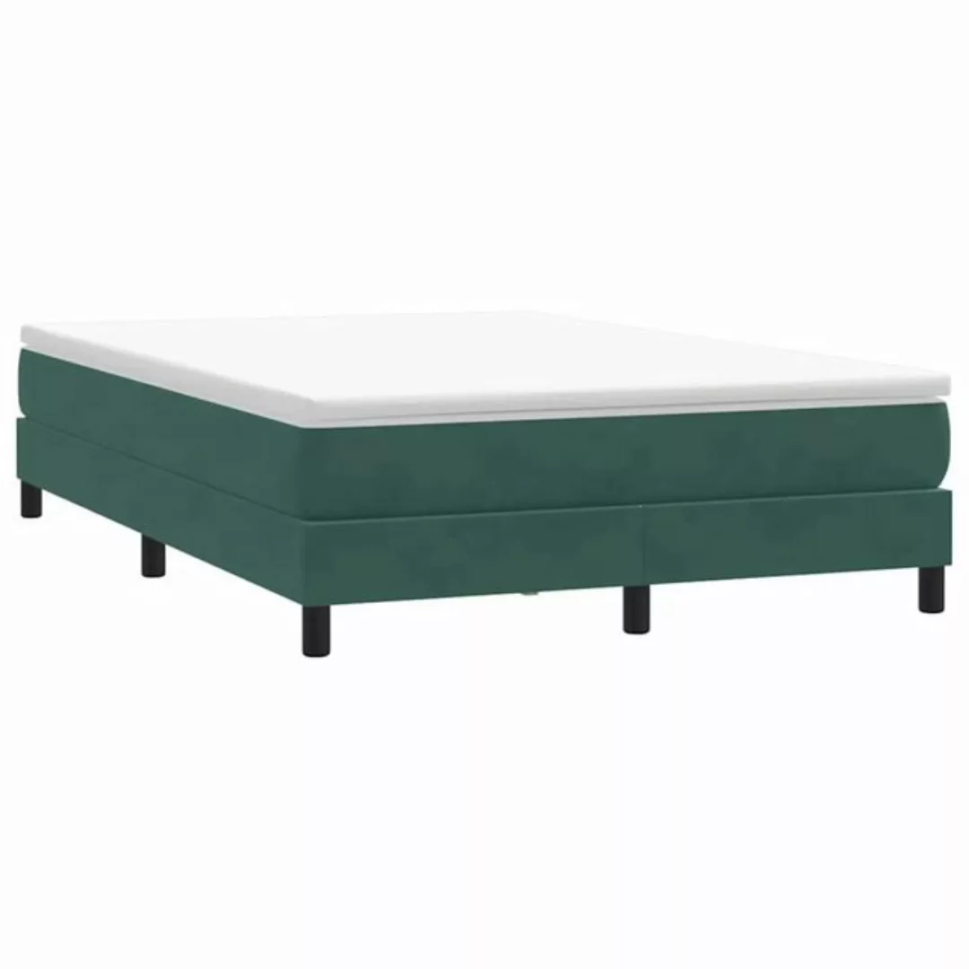 vidaXL Boxspringbett, Boxspringbett ohne Matratze Dunkelgrün 160x210 cm Sam günstig online kaufen