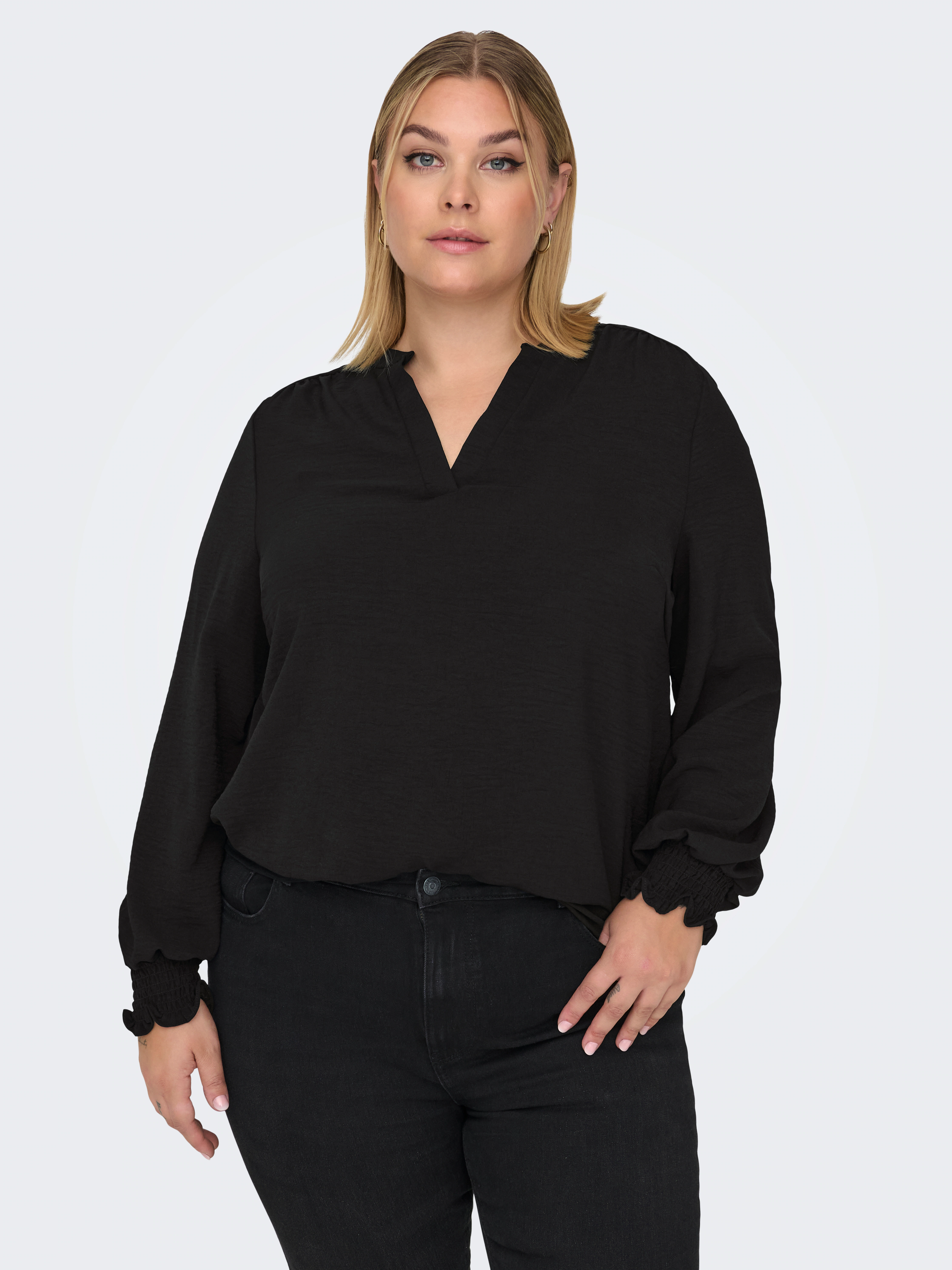 ONLY CARMAKOMA Shirtbluse "CARMETTA LIFE V-NECK TOP WVN NOOS" günstig online kaufen