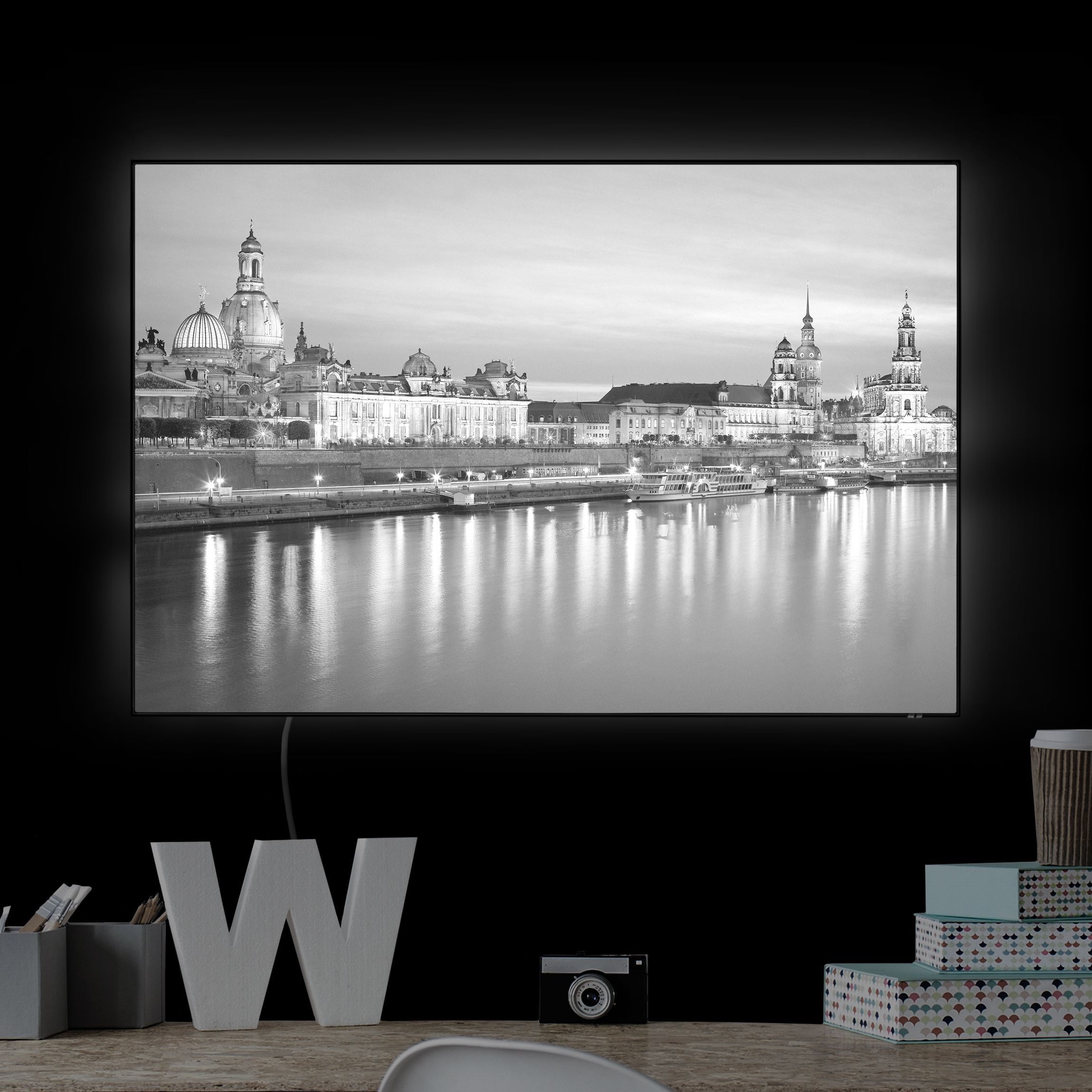 LED-Wechselbild Canaletto-Blick bei Nacht II günstig online kaufen