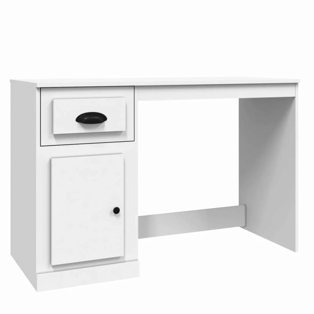 Vidaxl Schreibtisch Mit Schublade Weiß 115x50x75 Cm Holzwerkstoff günstig online kaufen