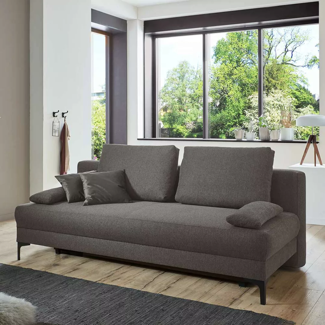 Dunkelgraues Klappsofa mit zwei Sitzplätzen Schlaffunktion günstig online kaufen