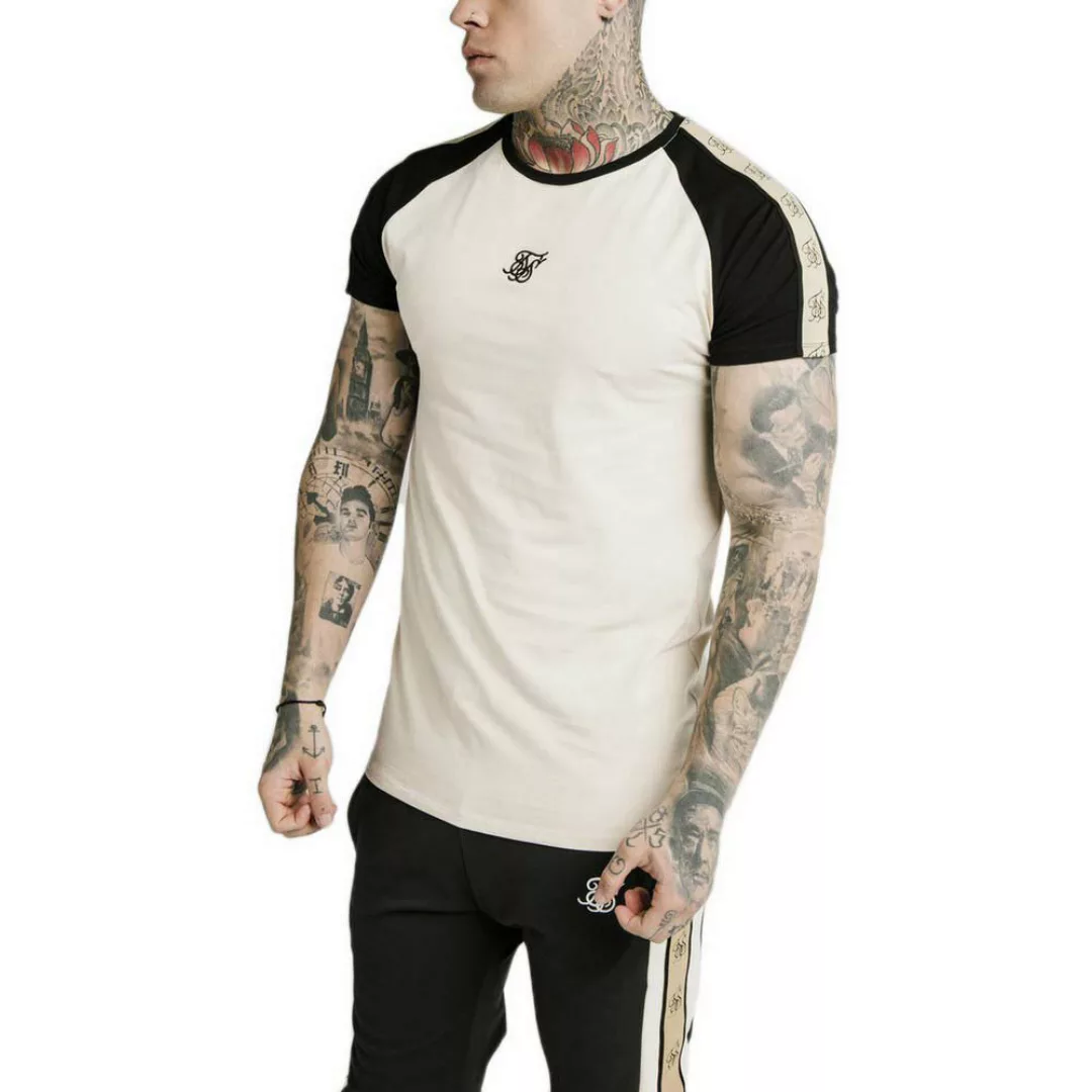 Siksilk Raglan Premium Tape Gym Kurzärmeliges T-shirt XL Ecru / Black günstig online kaufen