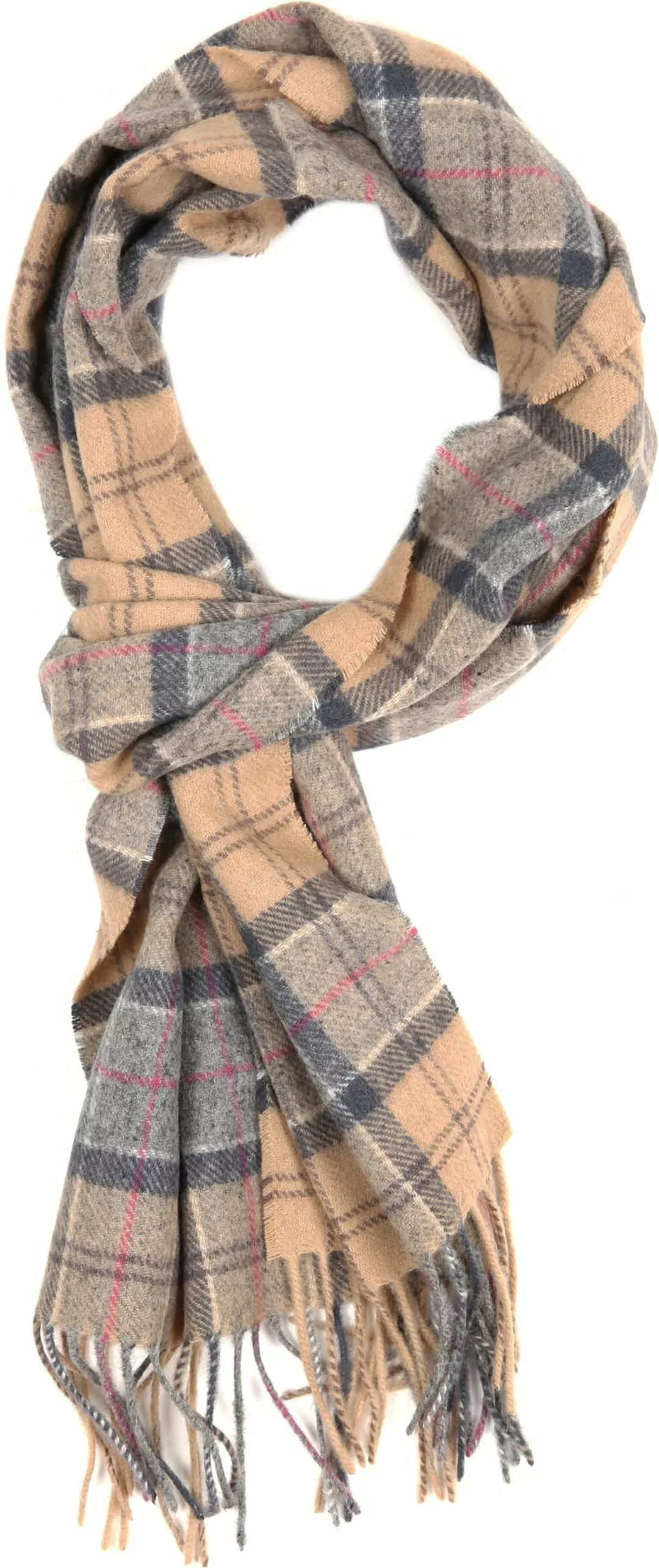 Barbour Schal Tartan Lammwolle Beige - günstig online kaufen