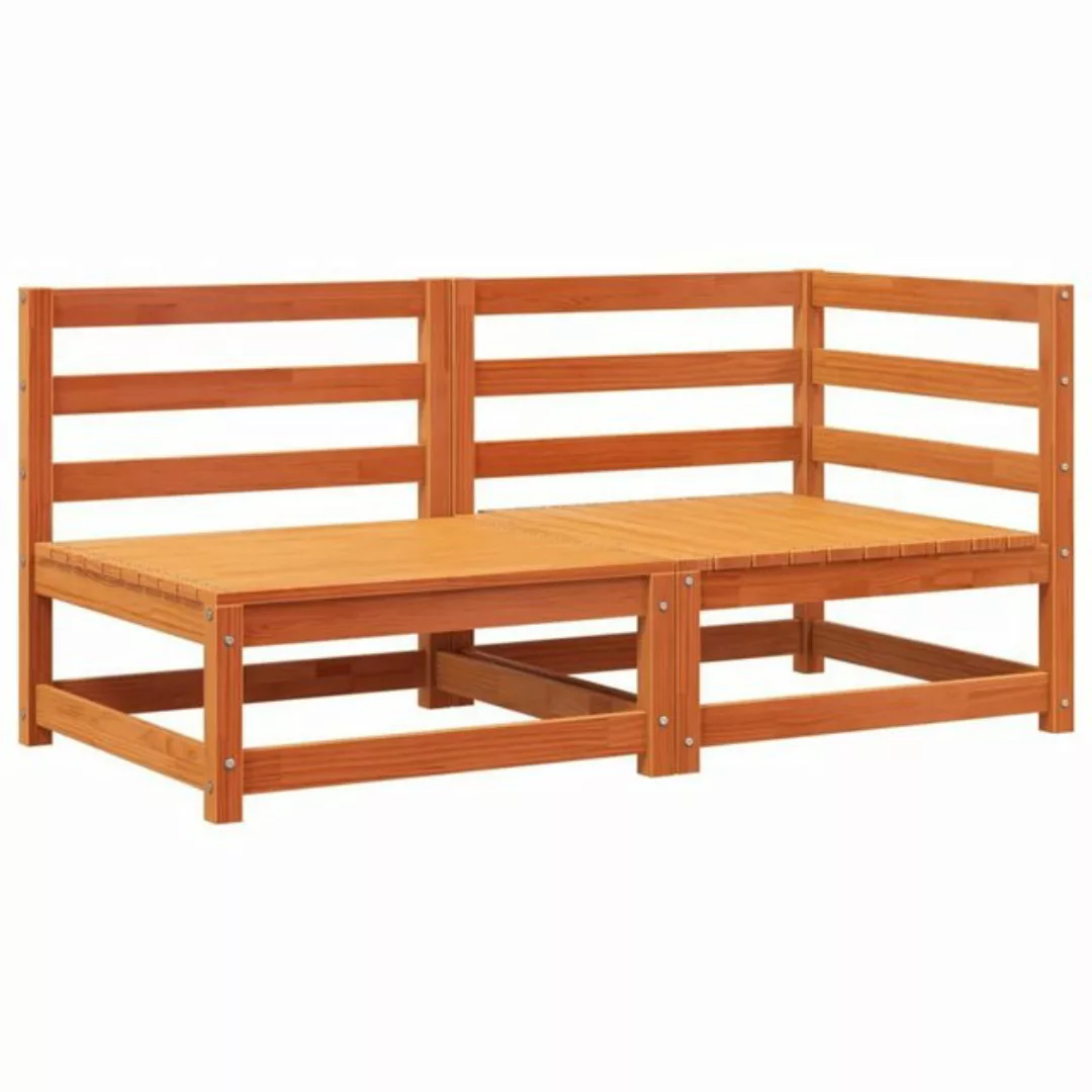 vidaXL Sofaelement Gartensofa 2-Sitzer Wachsbraun Massivholz Kiefer (1 St) günstig online kaufen