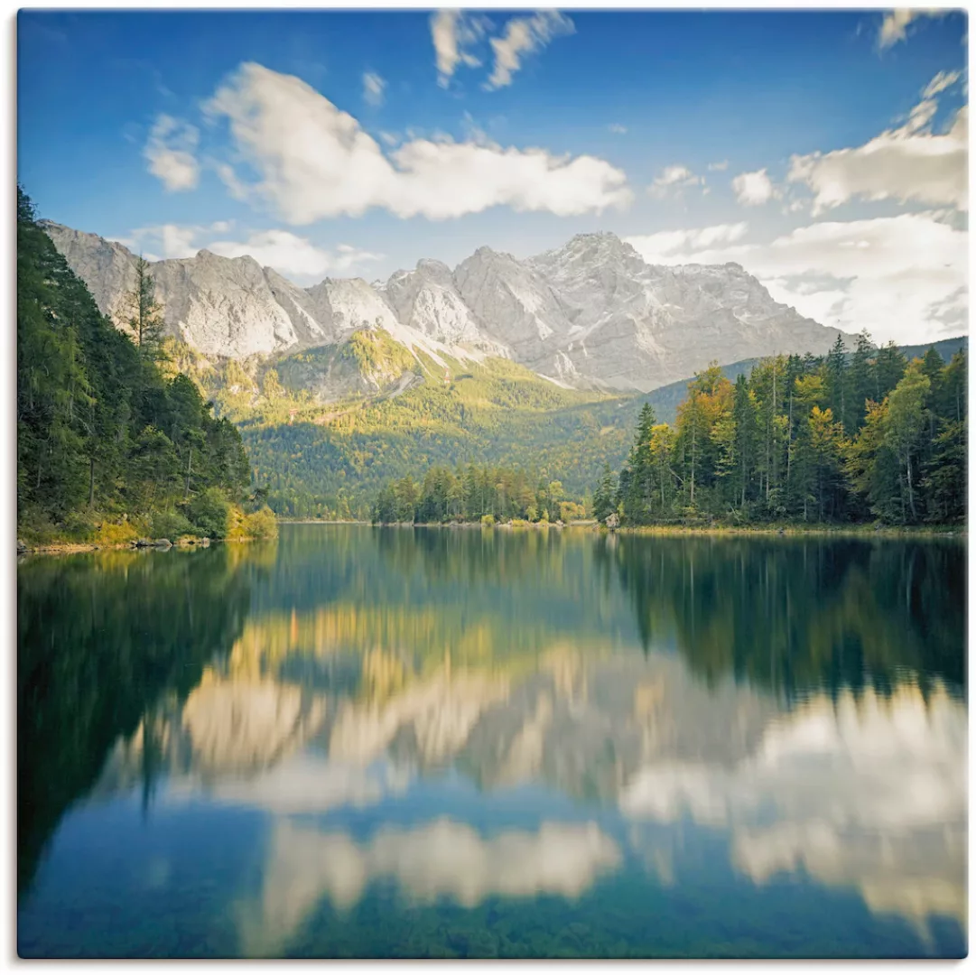 Artland Wandbild "Zugspitze mit Eibsee", Berge & Alpenbilder, (1 St.) günstig online kaufen