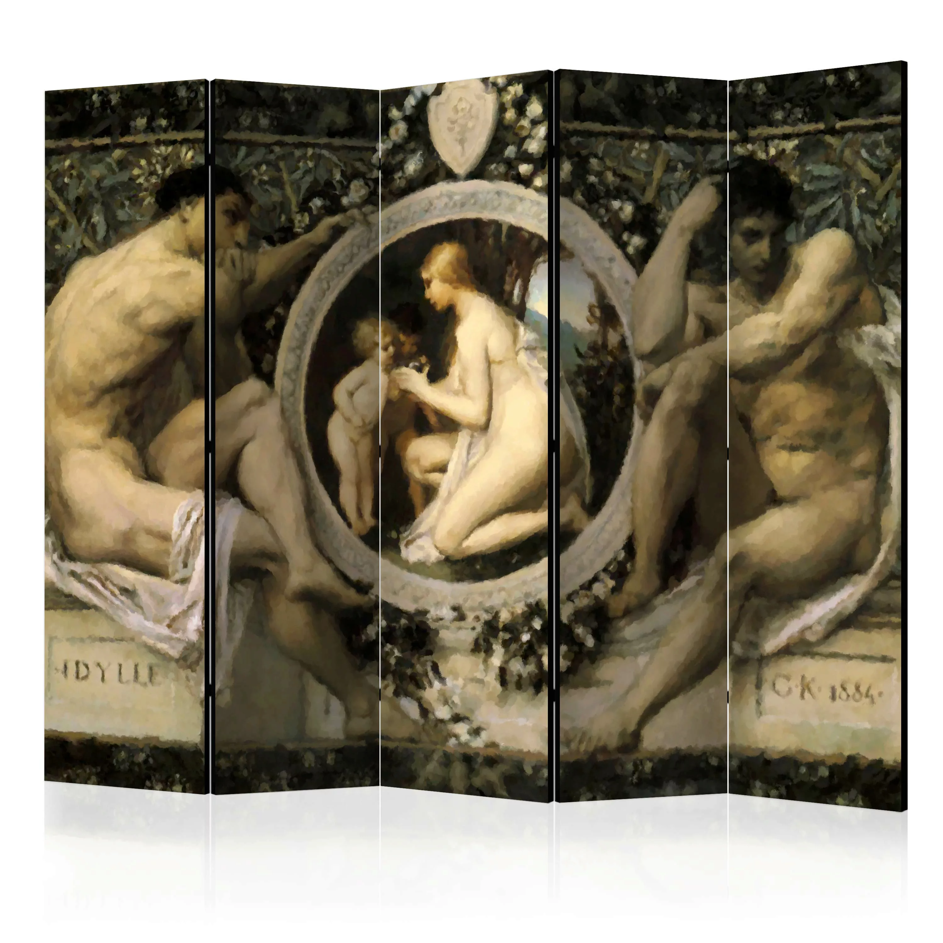 5-teiliges Paravent - Idyll - Gustav Klimt Ii [room Dividers] günstig online kaufen