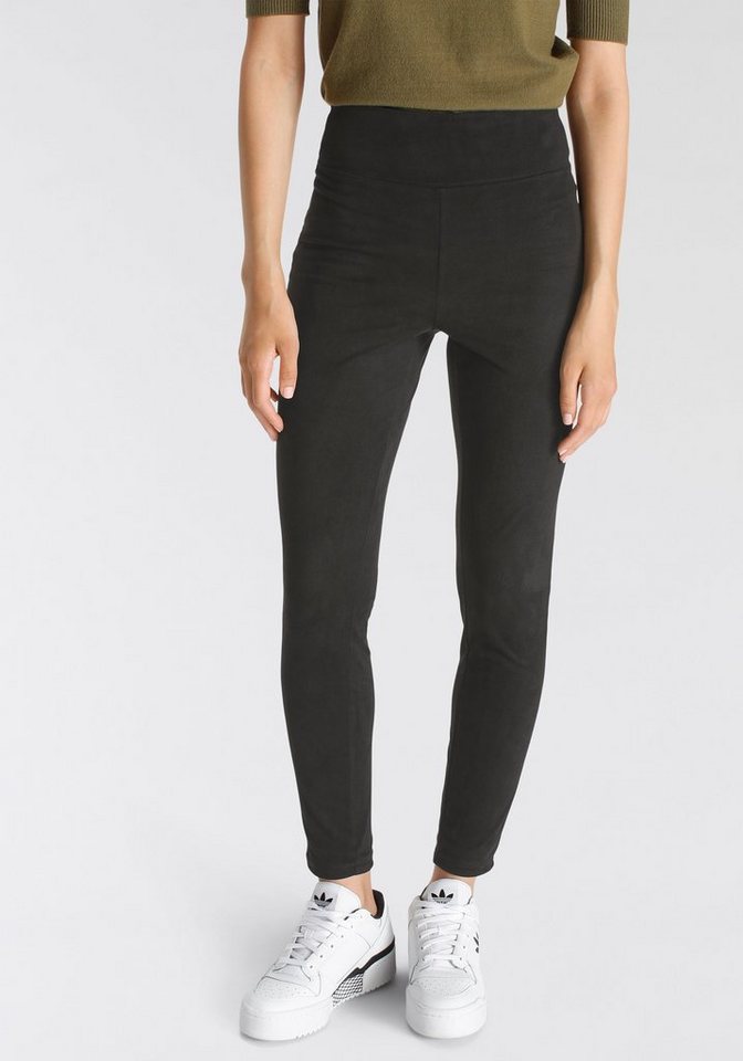 AJC Highwaist Leggings in Velourleder-Optik günstig online kaufen