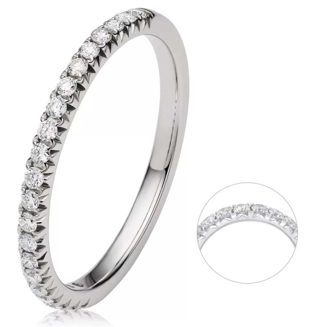 ONE ELEMENT Diamantring "0.25 ct Diamant Brillant Memoire Ring aus 585 Weiß günstig online kaufen