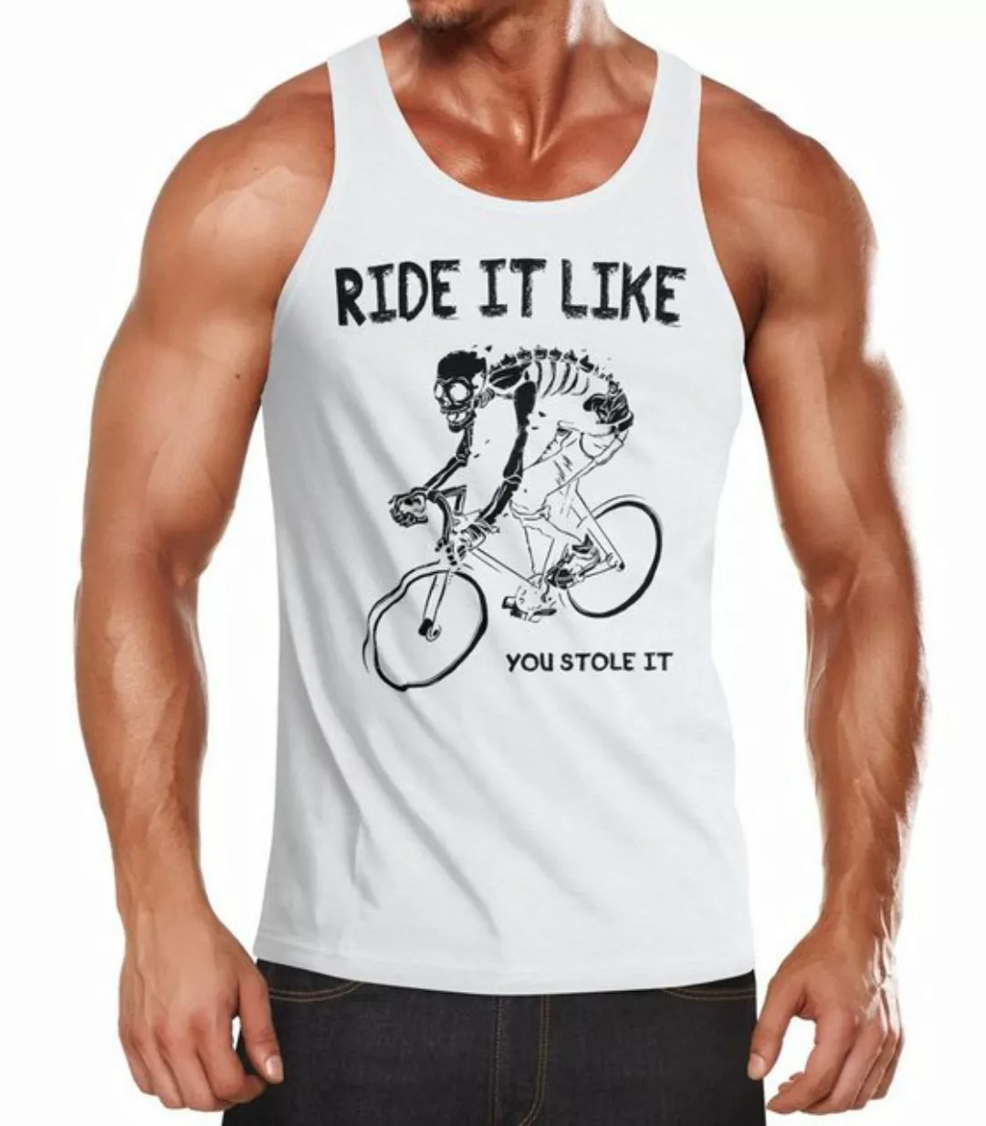 MoonWorks Tanktop Herren Tanktop Rennrad Fahrrad Bike Ride it like you stol günstig online kaufen