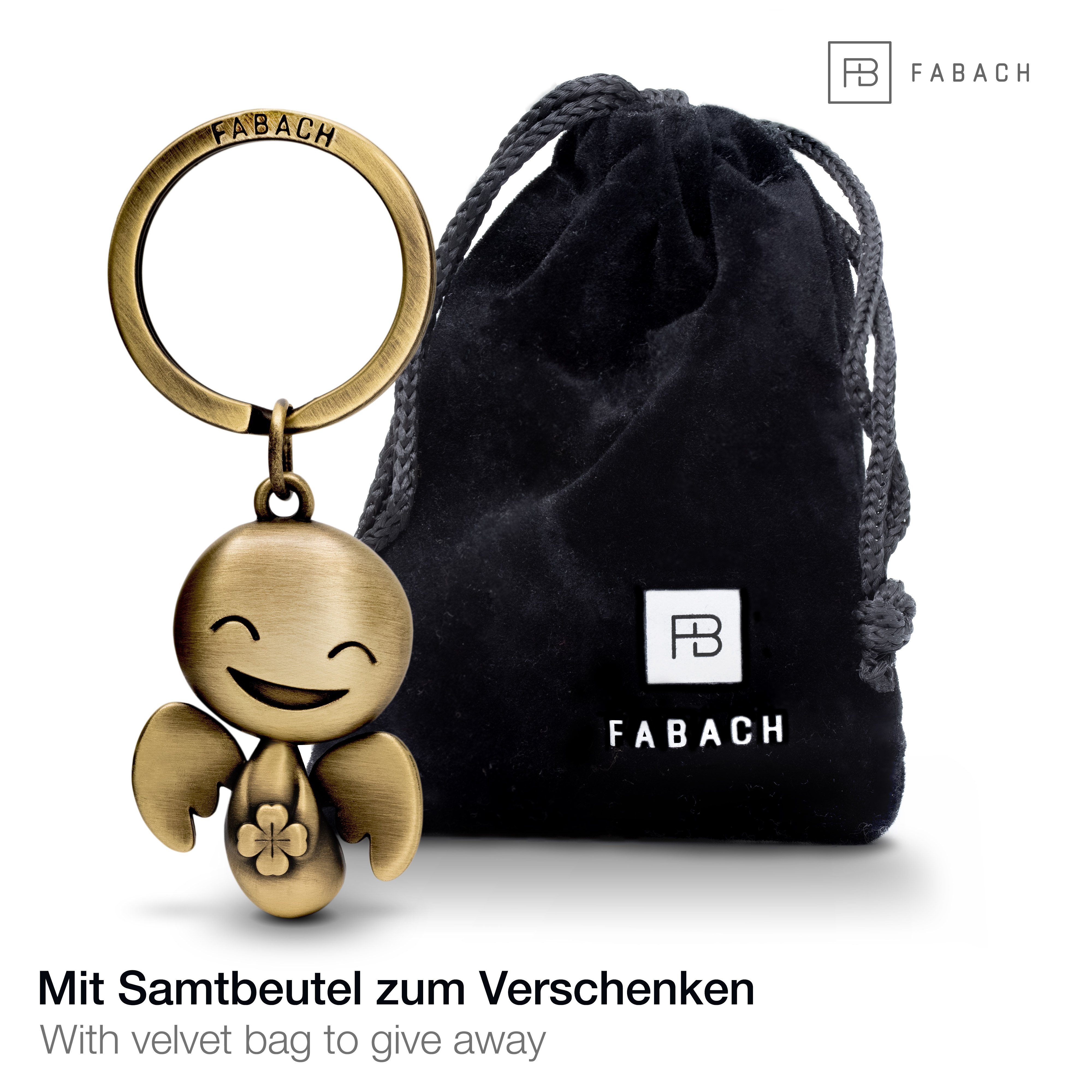 FABACH Schlüsselanhänger Schutzengel Happy mit Kleeblatt günstig online kaufen