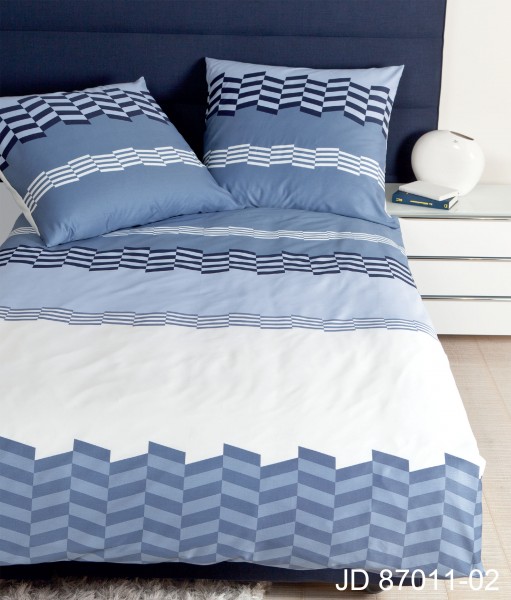 Janine Janine Mako-Satin Bettwäsche J.D. 87011 blau Größe:  155x220 cm + 80 günstig online kaufen