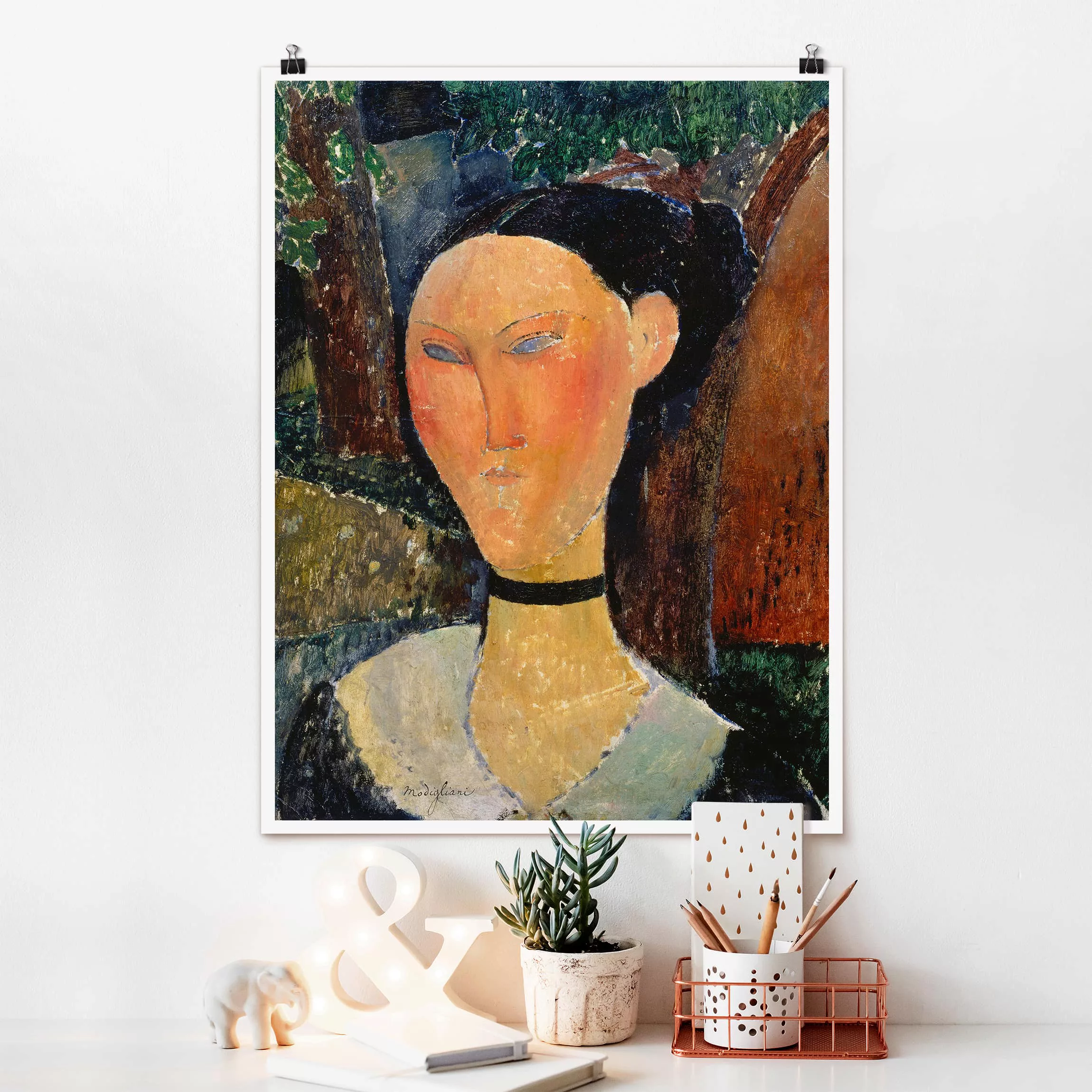 Poster Kunstdruck - Hochformat Amedeo Modigliani - Junge Frau günstig online kaufen