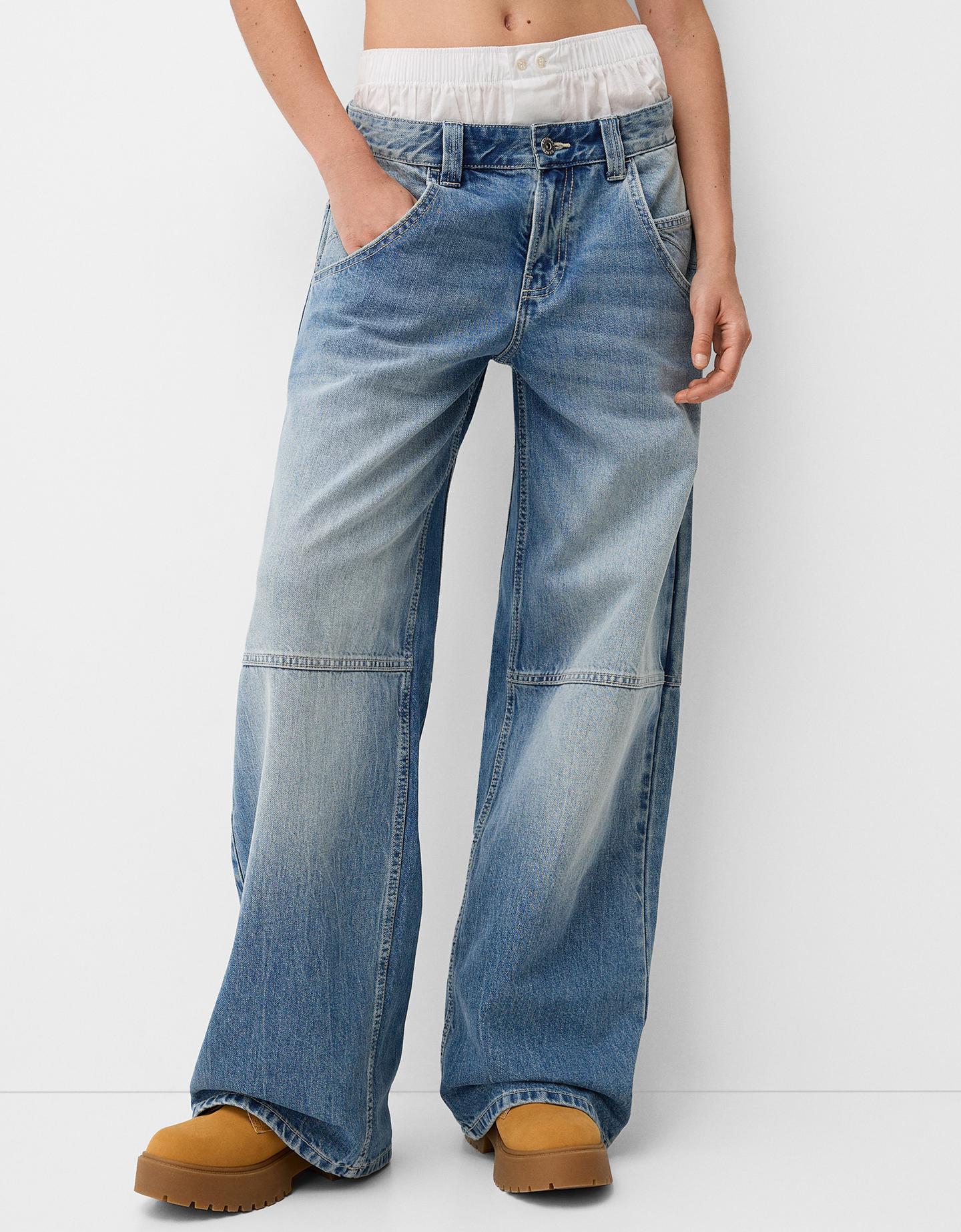 Bershka Baggy-Jeans Im Loose-Fit Damen 34 Blau günstig online kaufen