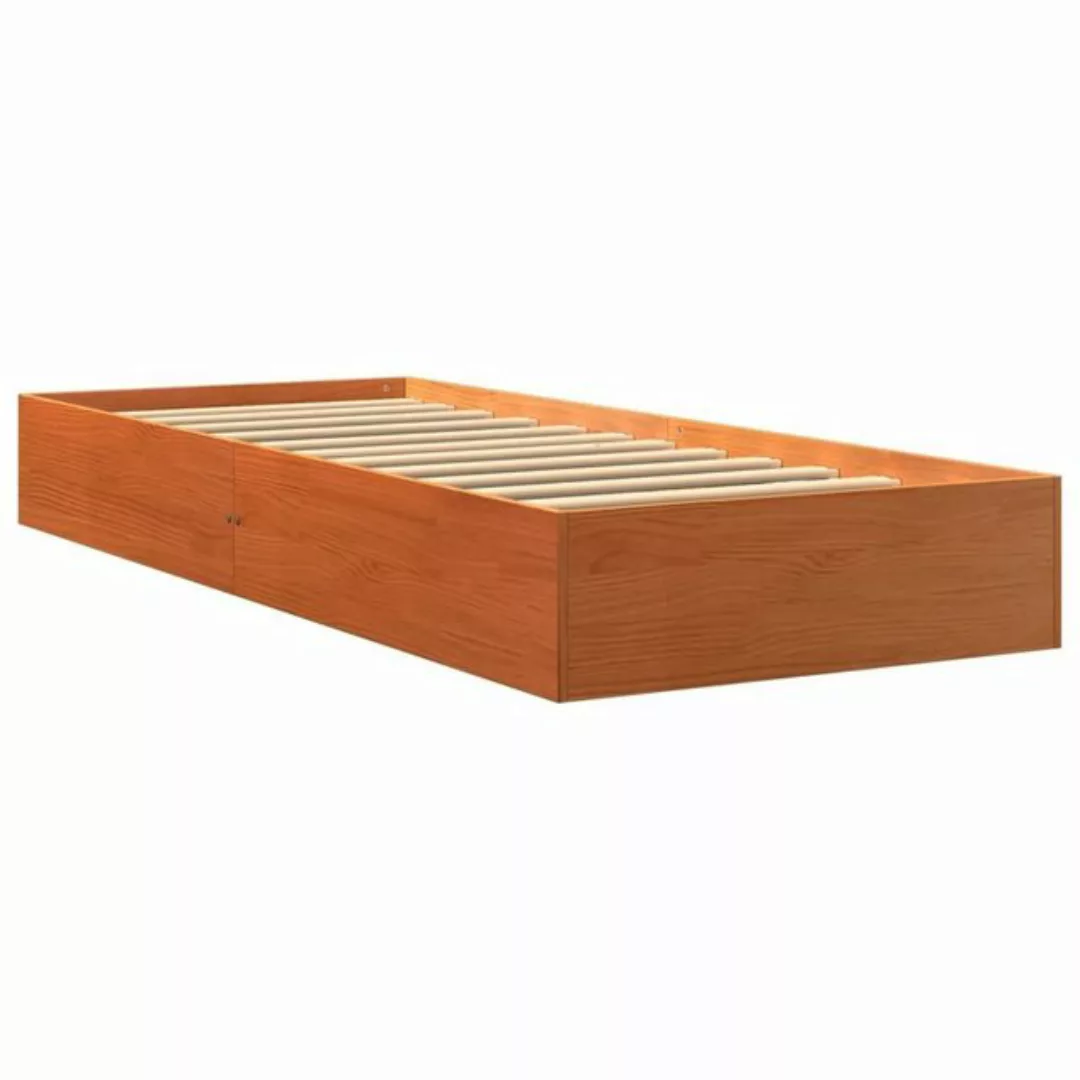 vidaXL Bett Massivholzbett Wachsbraun 75x190 cm Kiefer günstig online kaufen