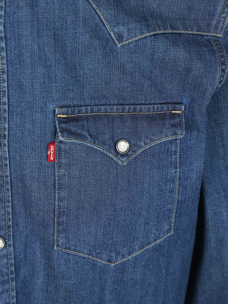 Levi's Barstow Western Hemd Mid Blau - Größe L günstig online kaufen