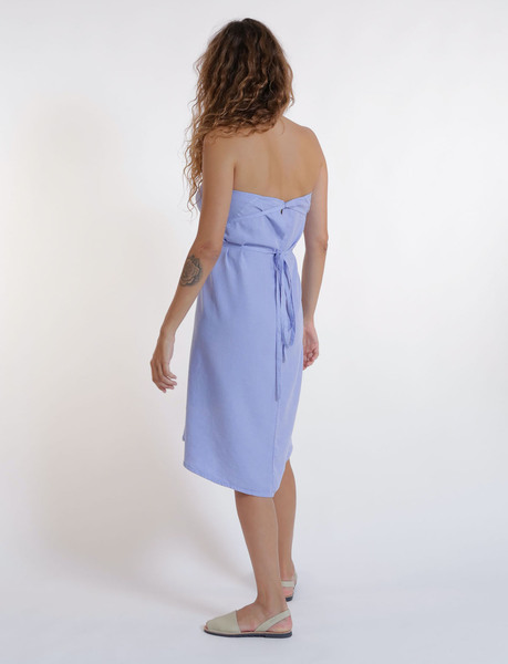 Tencel Kleid Midi Einheitsgröße - Multiposition Short Dress Tencel Linen günstig online kaufen