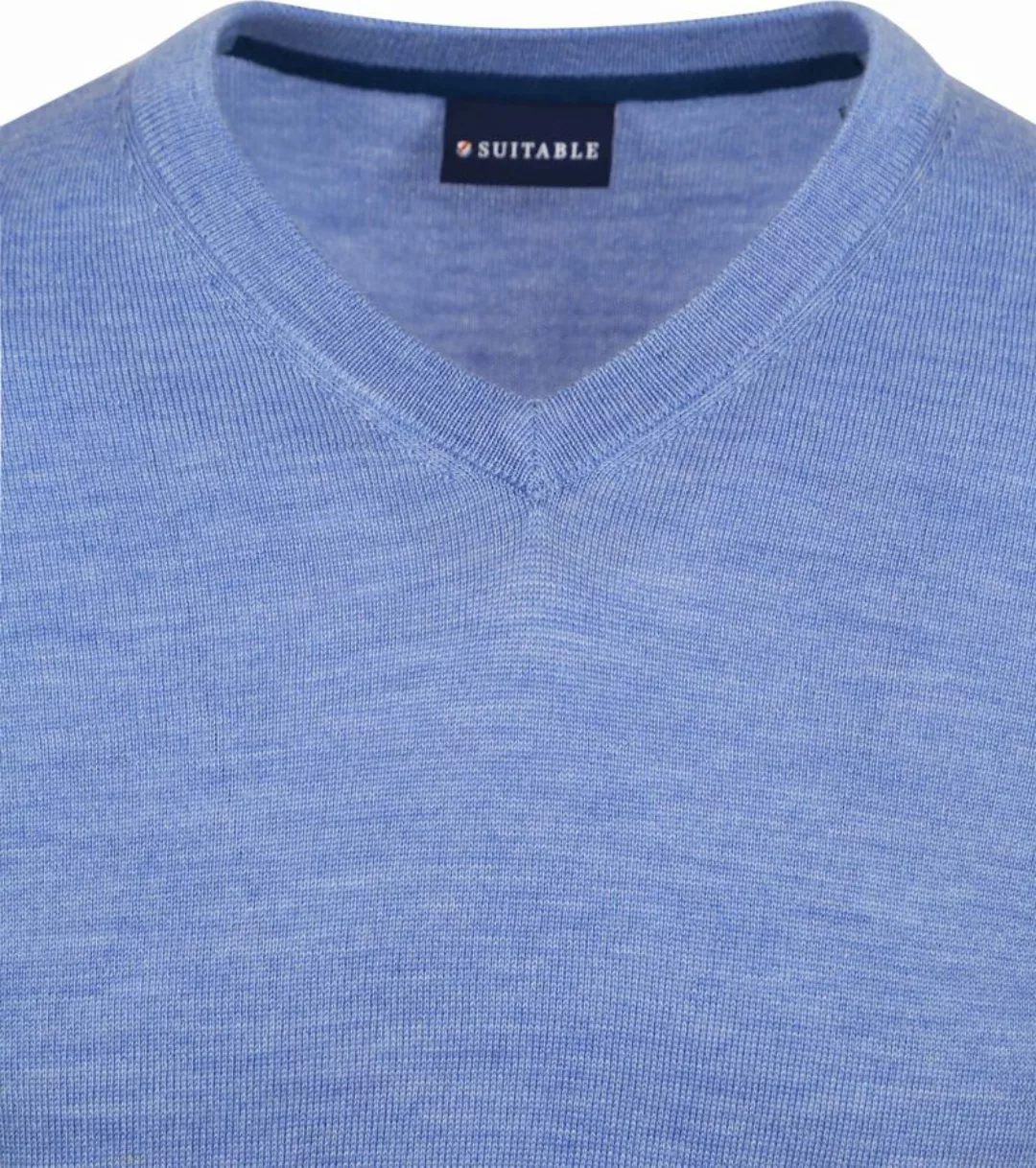 Suitable Merino Pullover V-Ausschnitt Hellblau - Größe XL günstig online kaufen