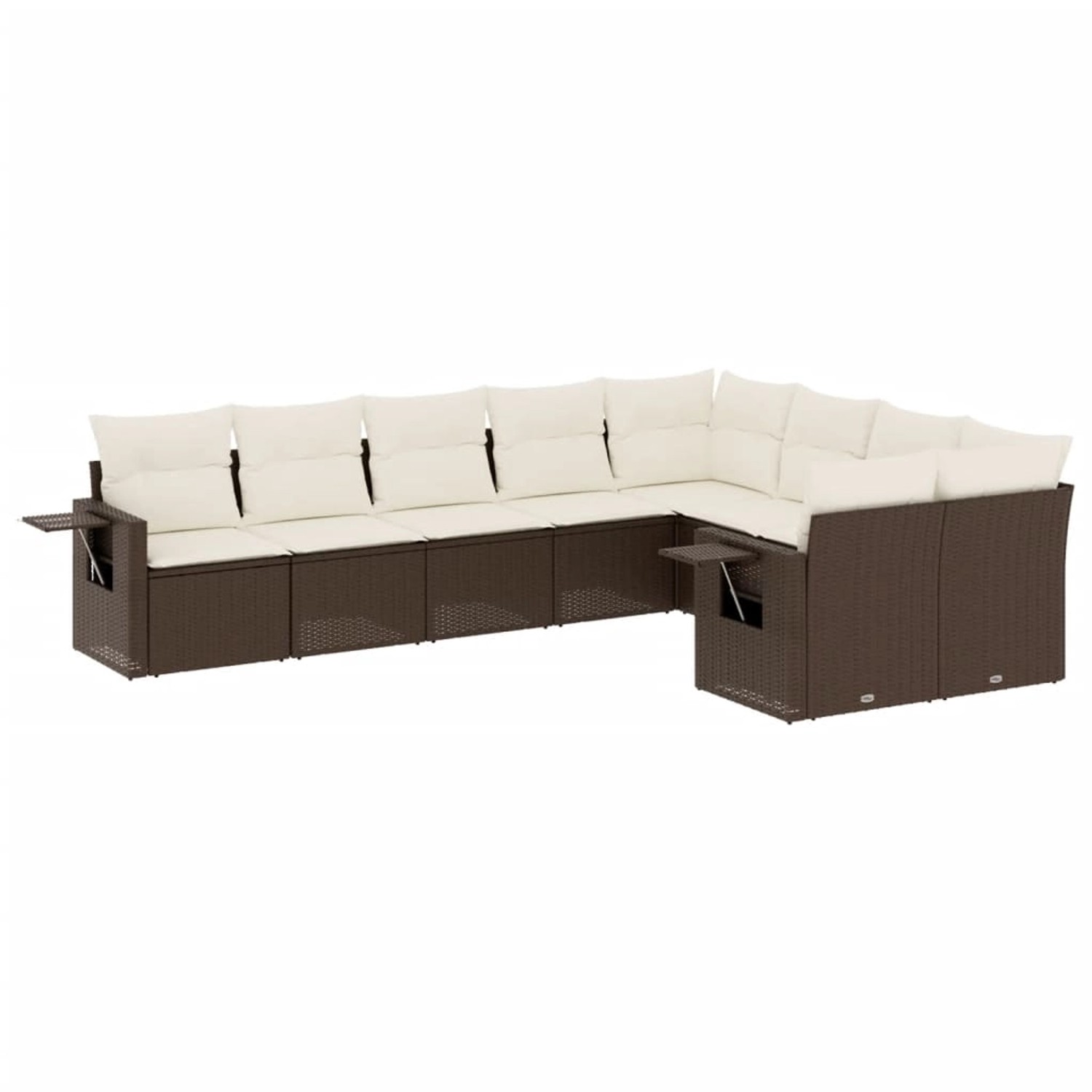 vidaXL 9-Tlg Garten-Sofagarnitur mit Kissen Braun Poly Rattan 3252980 günstig online kaufen
