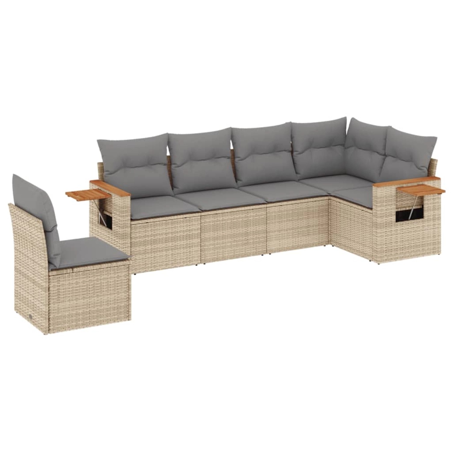 vidaXL 6-tlg Garten-Sofagarnitur mit Kissen Beige Poly Rattan Modell 109 günstig online kaufen