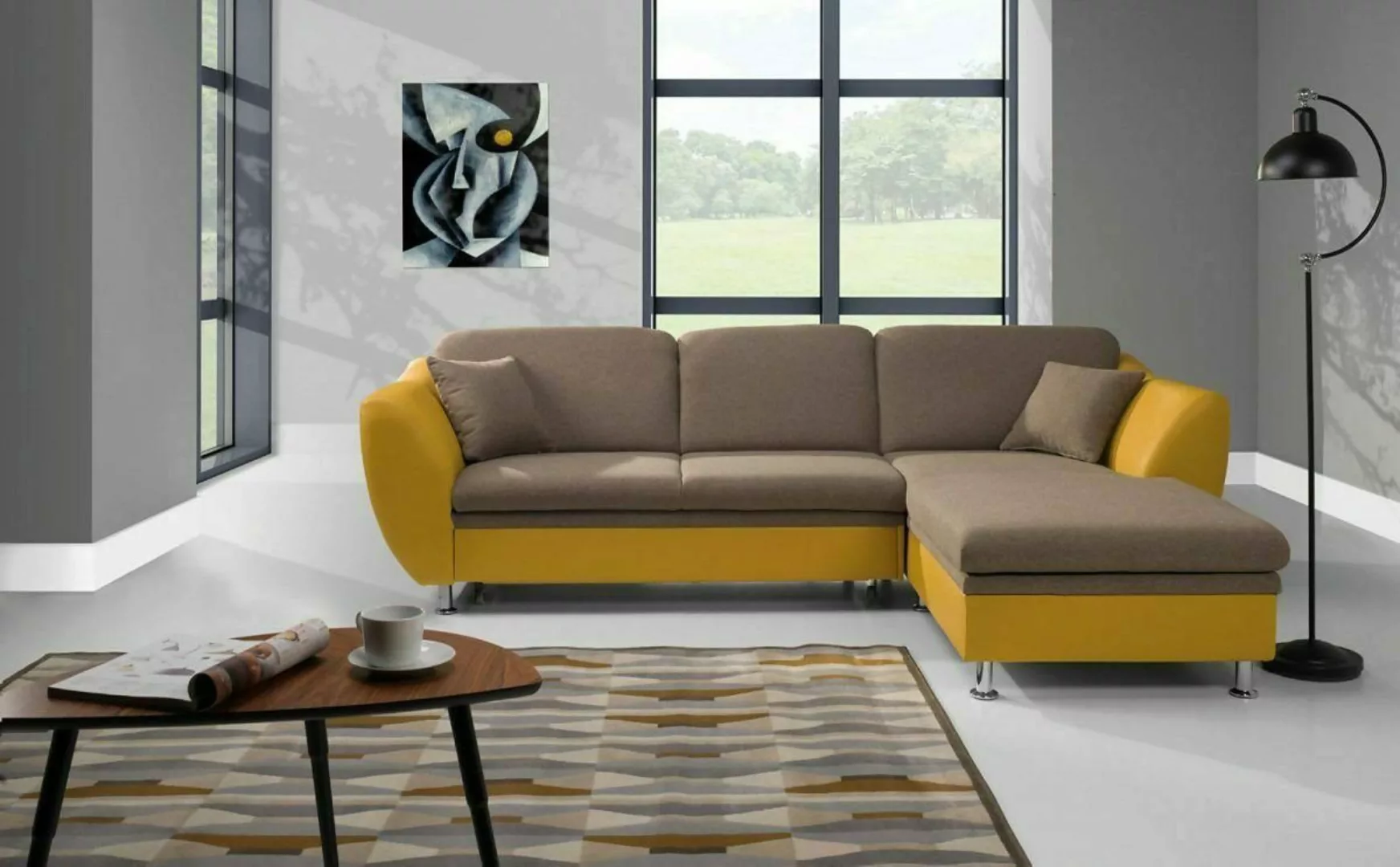 JVmoebel Ecksofa Moderne Braun-Orange Eckcouch Luxus Ecksofa Sitzmöbel Neu, günstig online kaufen