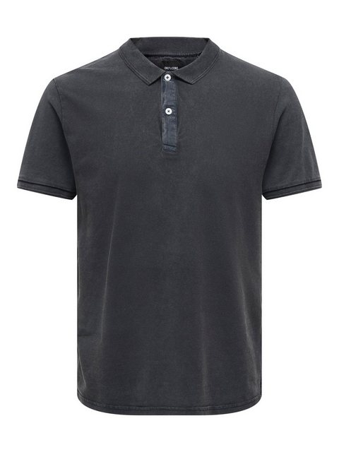 ONLY & SONS Poloshirt Poloshirt aus Baumwolle Kurzarm Slim Fit 7489 in Dunk günstig online kaufen