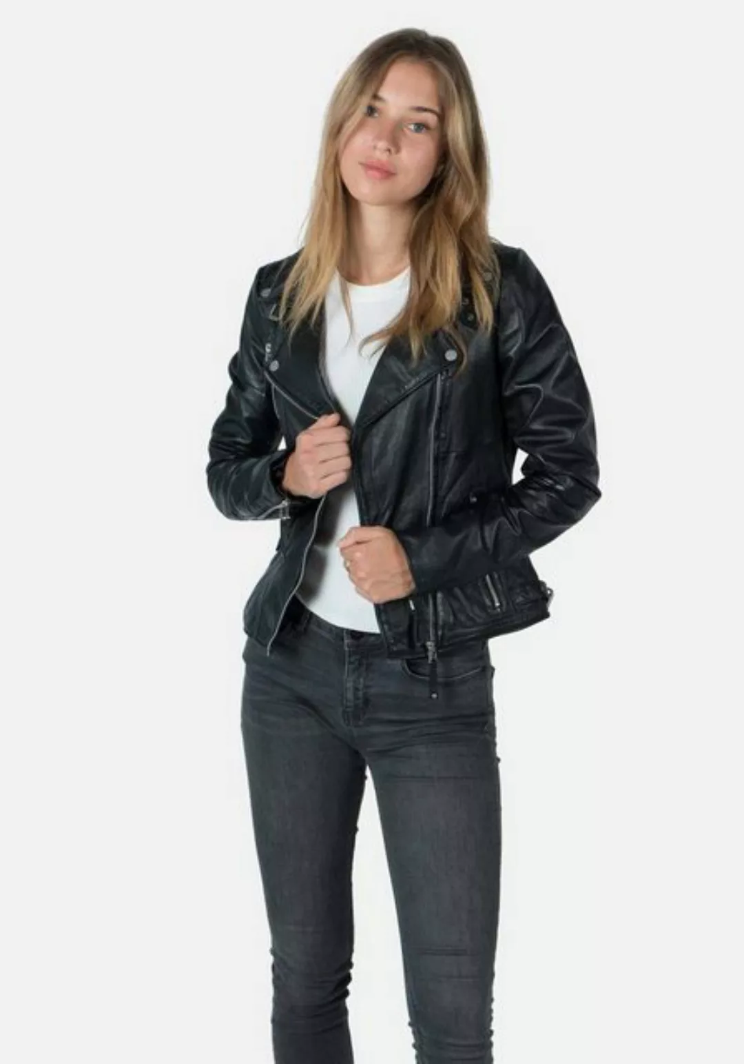 Freaky Nation Lederjacke Biker Princess Echtleder, Tailliert, Asymmetrische günstig online kaufen