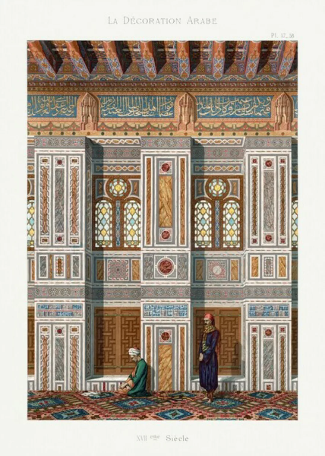 Poster / Leinwandbild - Emile Prisse d’Avennes: Vintage Arabeske Interieur günstig online kaufen