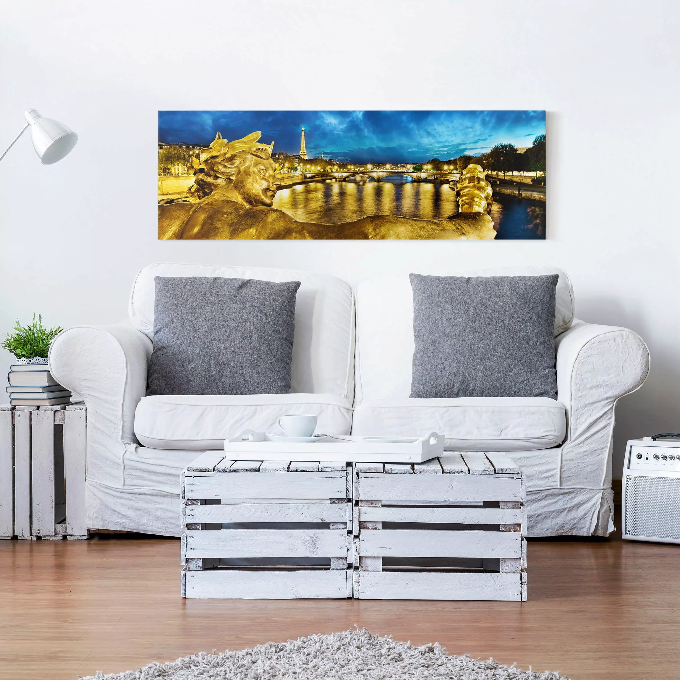 Leinwandbild Architektur & Skyline - Panorama Goldenes Paris günstig online kaufen