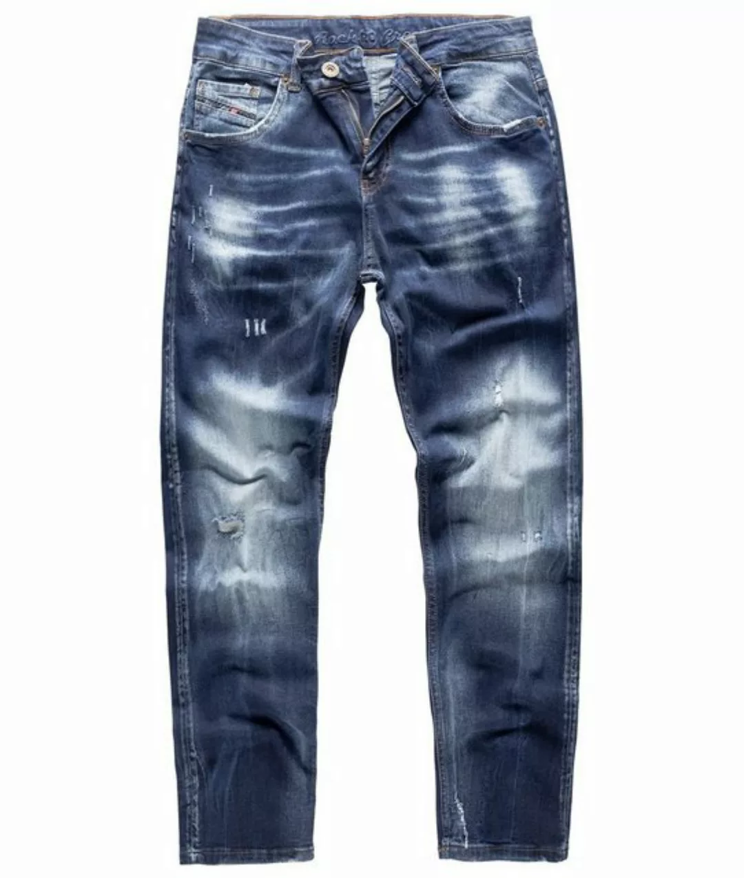 Rock Creek Regular-fit-Jeans Herren Jeans Stonewashed Dunkelblau RC-3113 günstig online kaufen