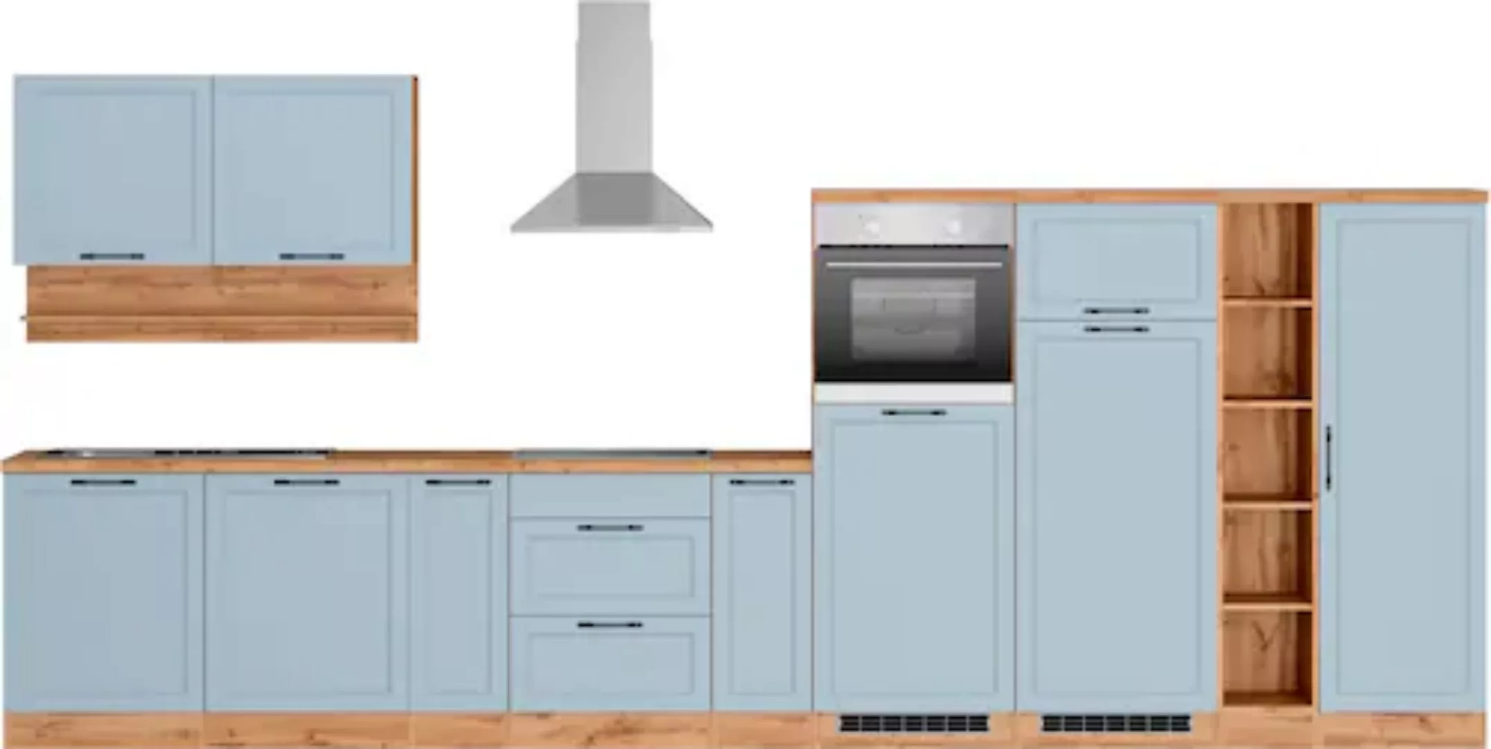 Kochstation Küche »KS-Lana«, 440 cm breit, wahlweise mit oder ohne E-Geräte günstig online kaufen