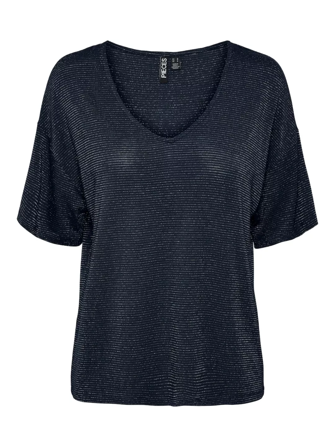 pieces V-Shirt "PCBILLO OVERSIZED TEE LUREX STRIPES NOOS" günstig online kaufen