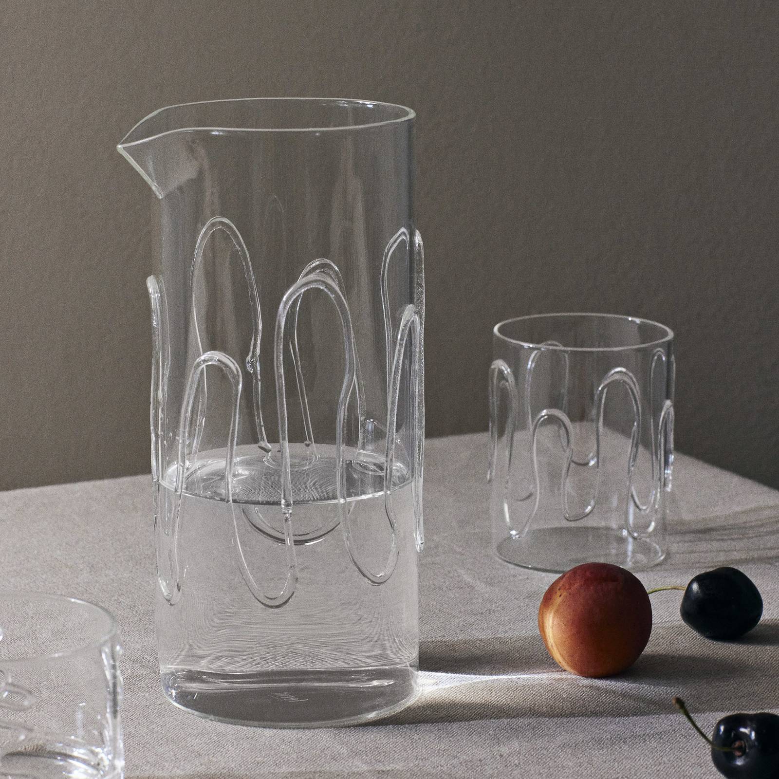 ferm LIVING Karaffe Doodle, 1,2 Liter, Glas, hitzebeständig günstig online kaufen