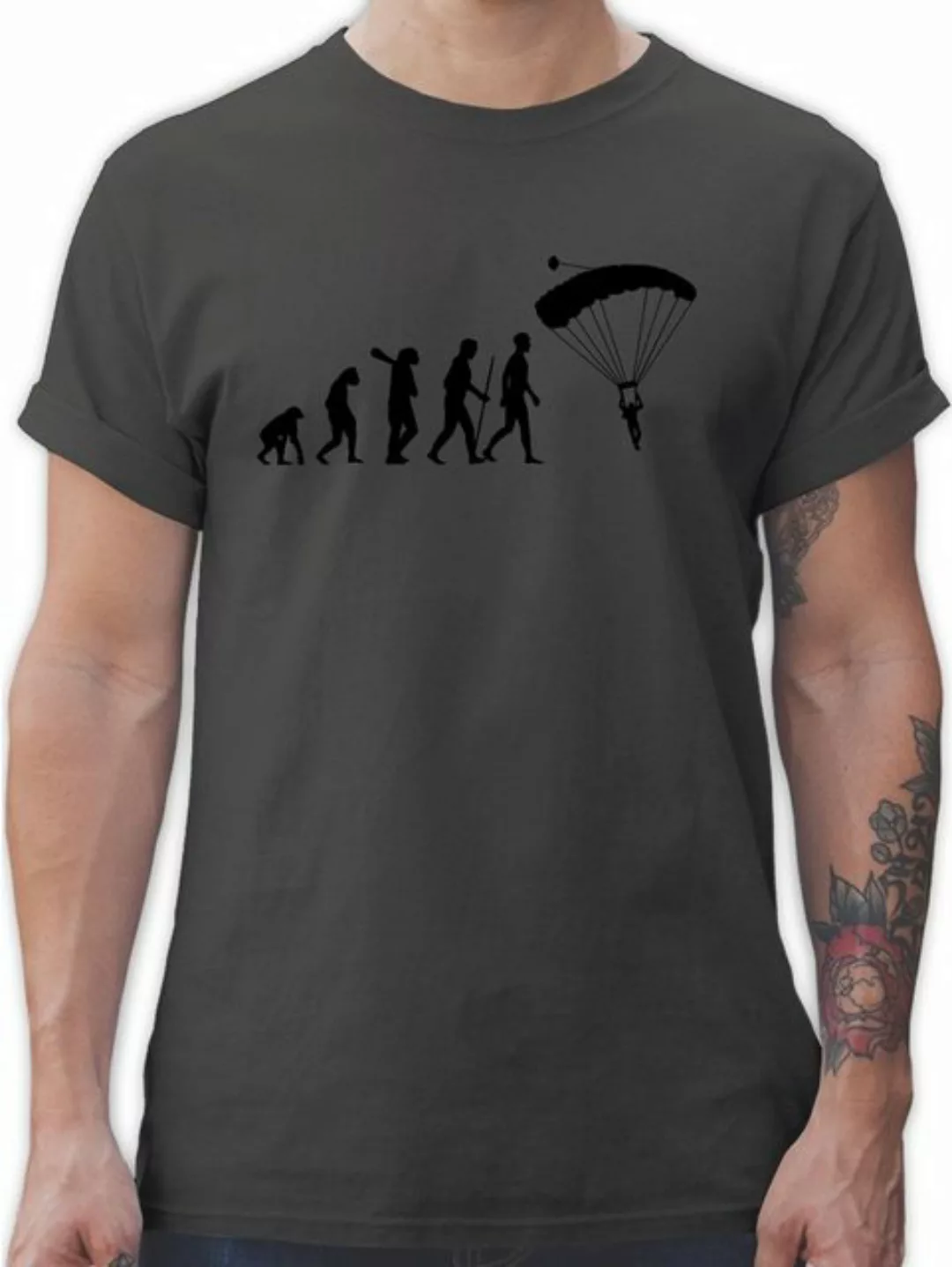 Shirtracer T-Shirt Fallschirmspringen Evolution Evolution Outfit günstig online kaufen