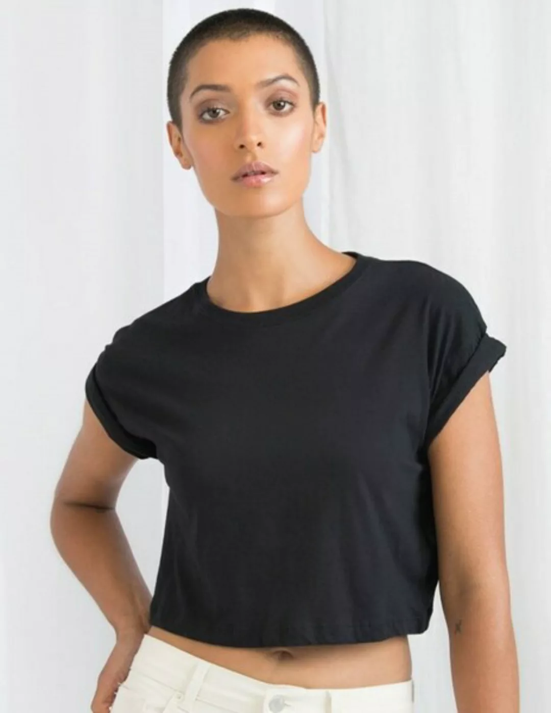 Damen T-shirt Cropped Bauchfrei Kurz günstig online kaufen