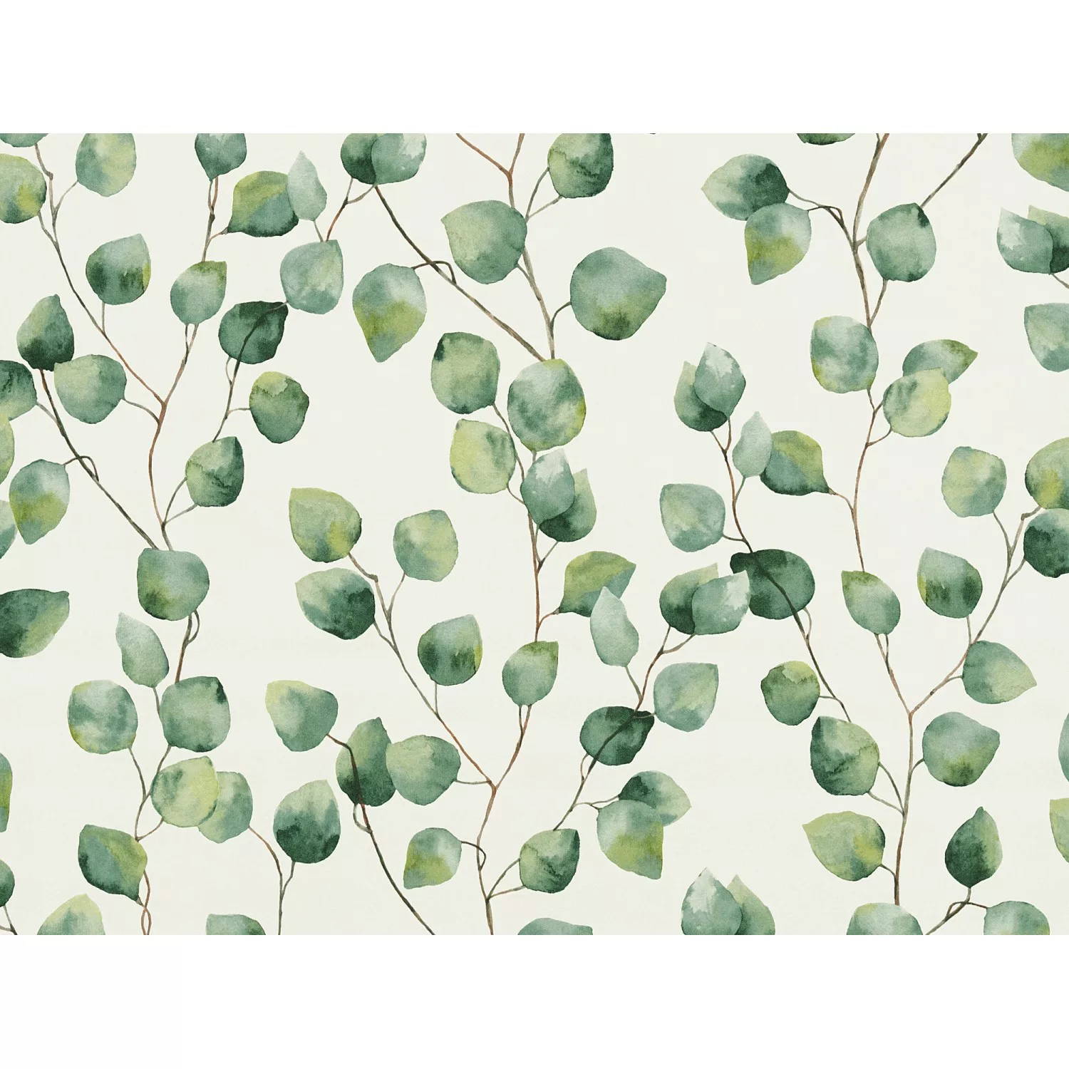 Bricoflor Blätter Tapete in Weiß und Grün Ranken Tapete mit Wasserfarben De günstig online kaufen