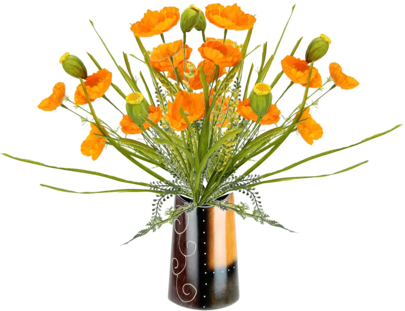 I.GE.A. Kunstblume "Mohnblumenbusch in Vase aus Keramik" günstig online kaufen