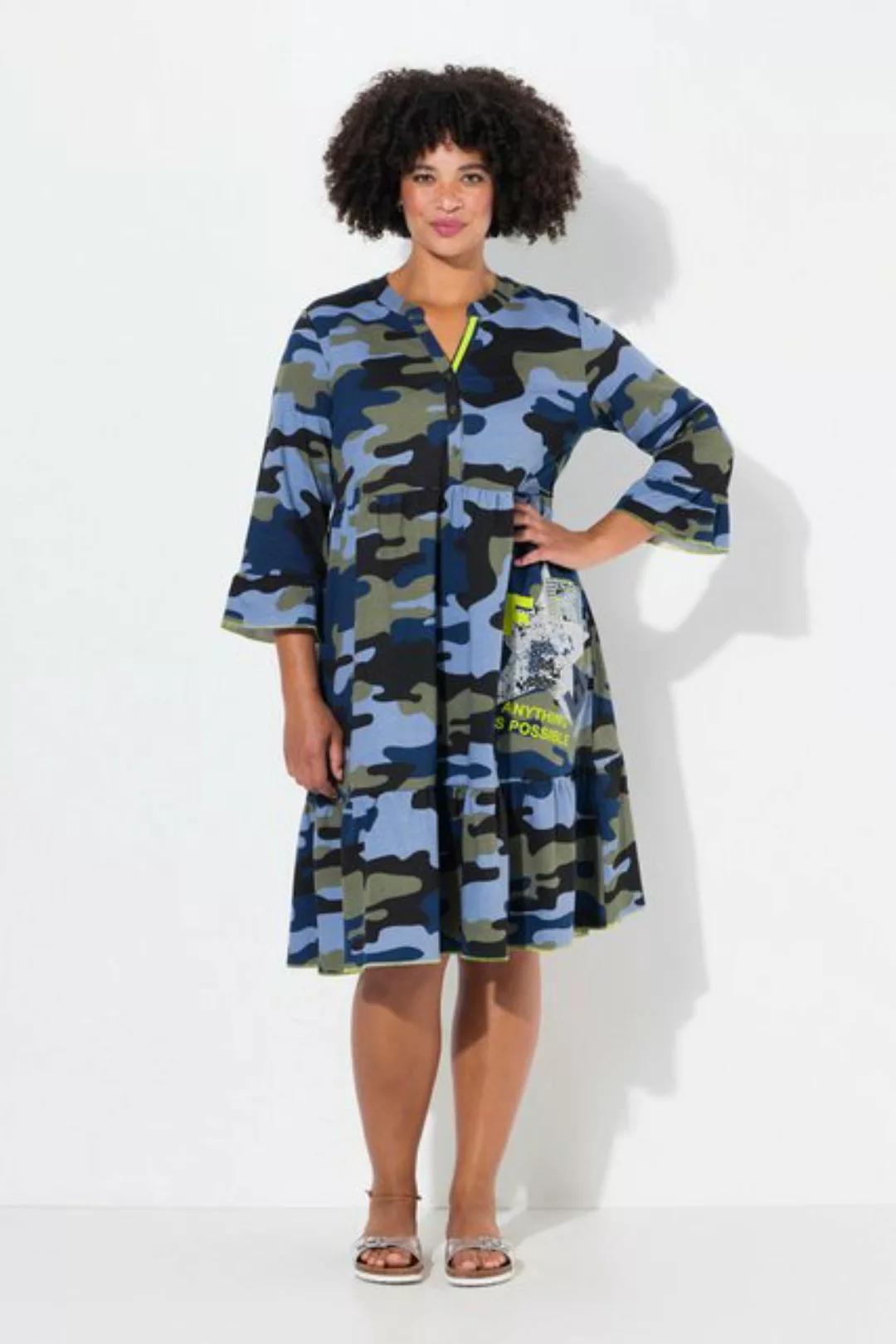 Angel of Style Jerseykleid Jerseykleid A-Linie Ziersteinchen Camouflage günstig online kaufen