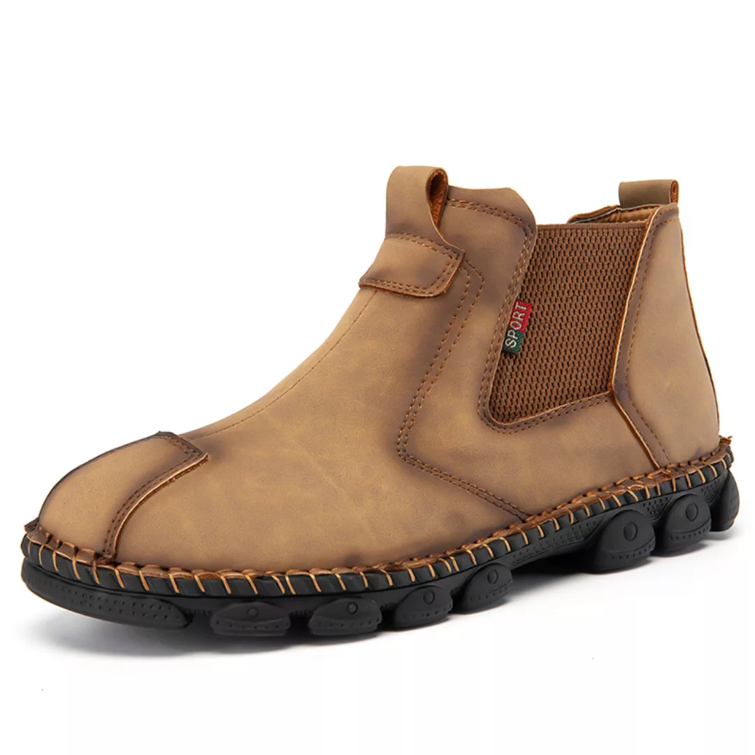 Männer Hand nähen Mikrofaser Leder Elastic Slip On Chelsea Stiefel günstig online kaufen