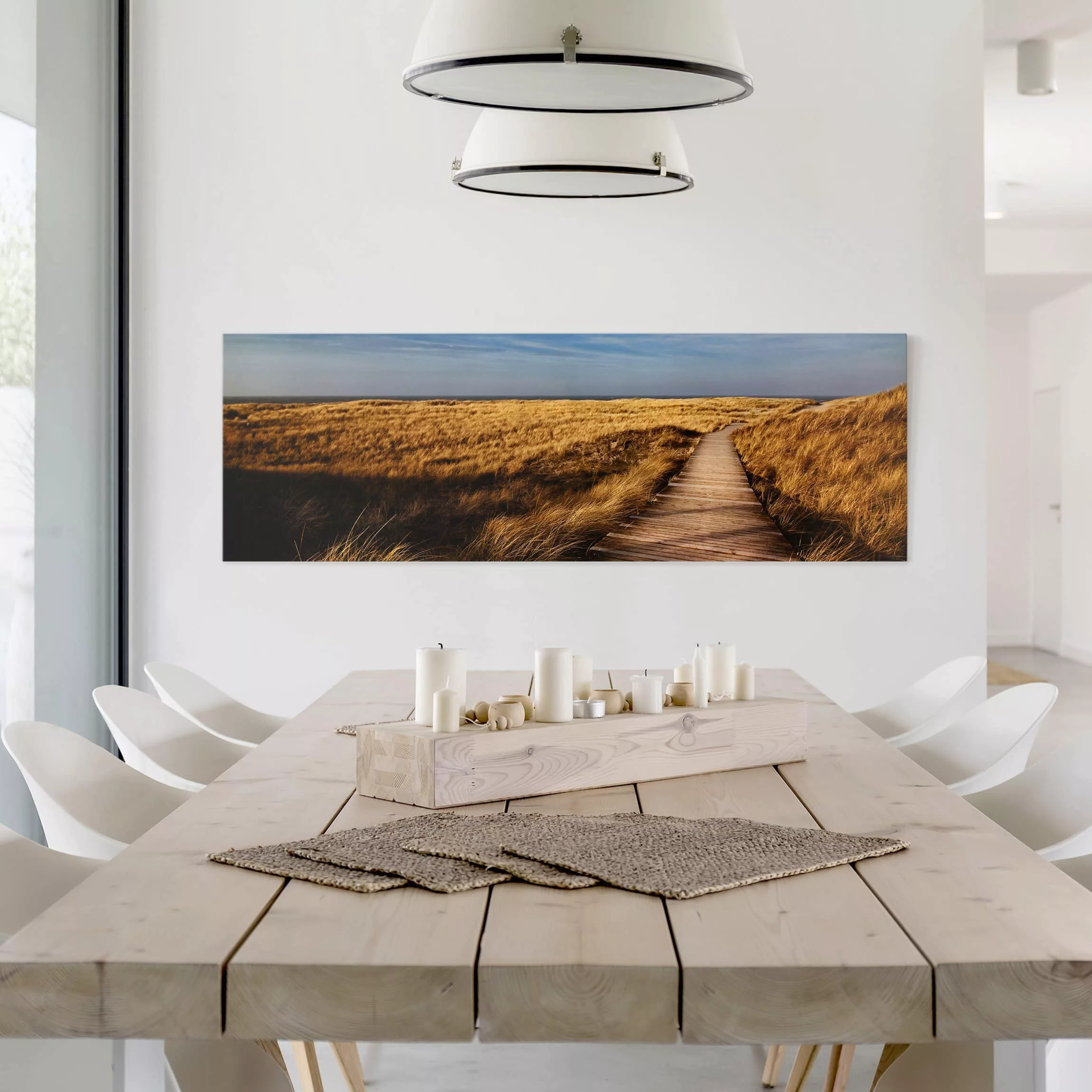 Leinwandbild Strand - Panorama Dünenweg auf Sylt günstig online kaufen