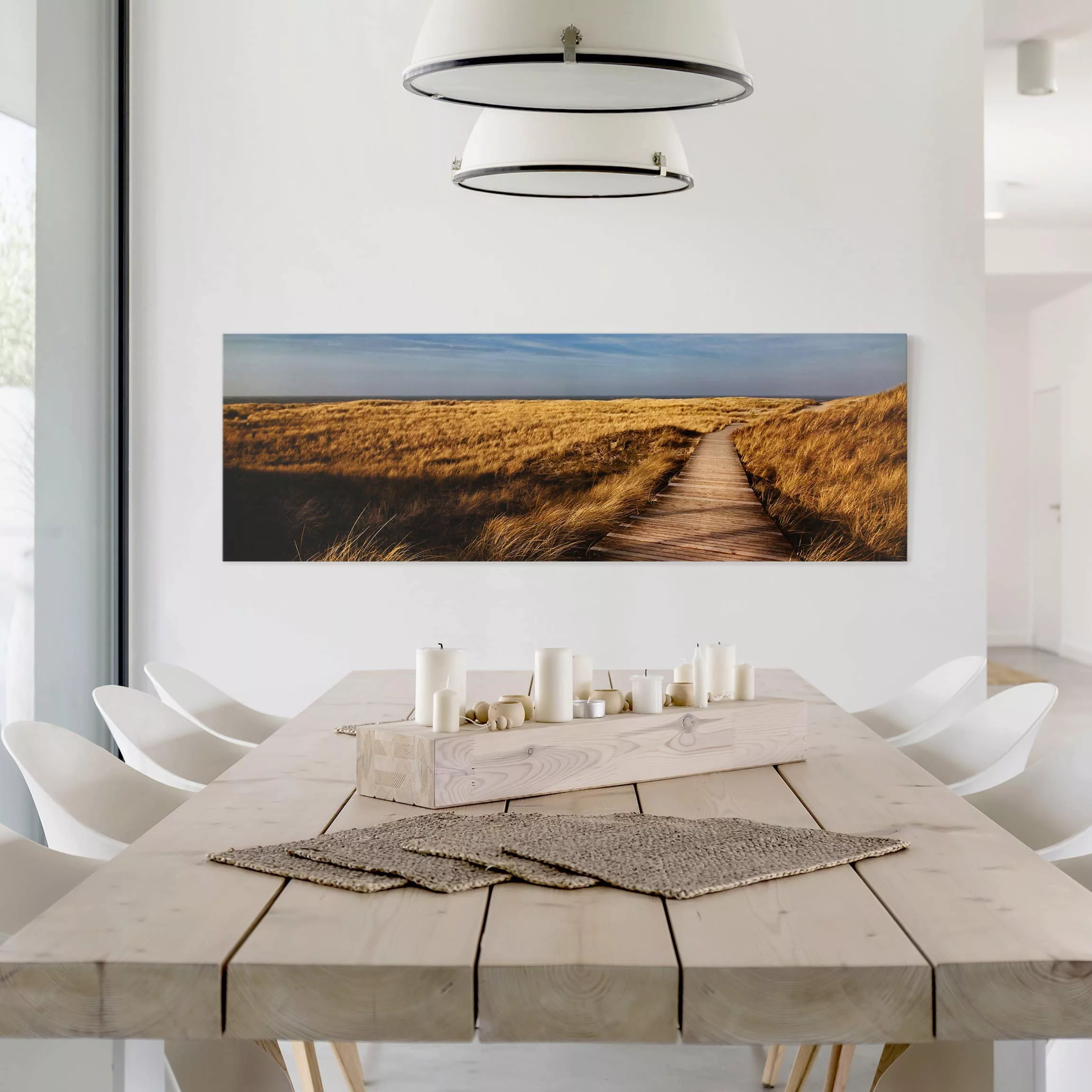 Leinwandbild - Panorama Dünenweg auf Sylt günstig online kaufen