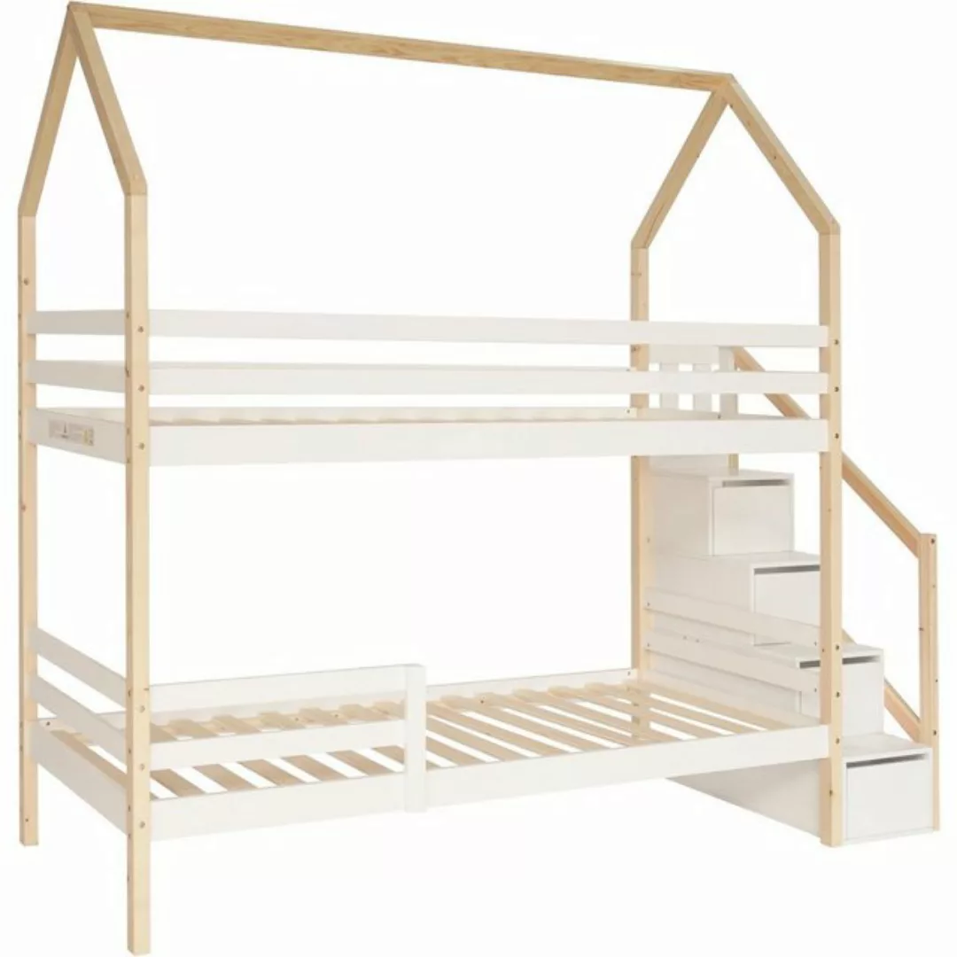 WISHDOR Kinderbett Kinder Bett Doppelstockbett Doppelbett Holzbett Hausbett günstig online kaufen