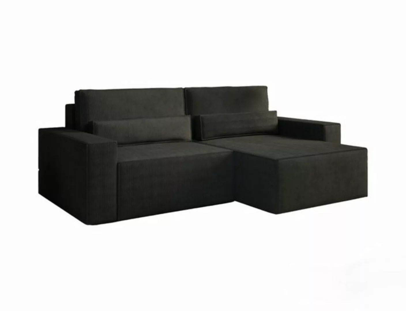 MOEBLO Ecksofa DENVER MINI aus Cord, Ottomane beidseitig montierbar Couch C günstig online kaufen