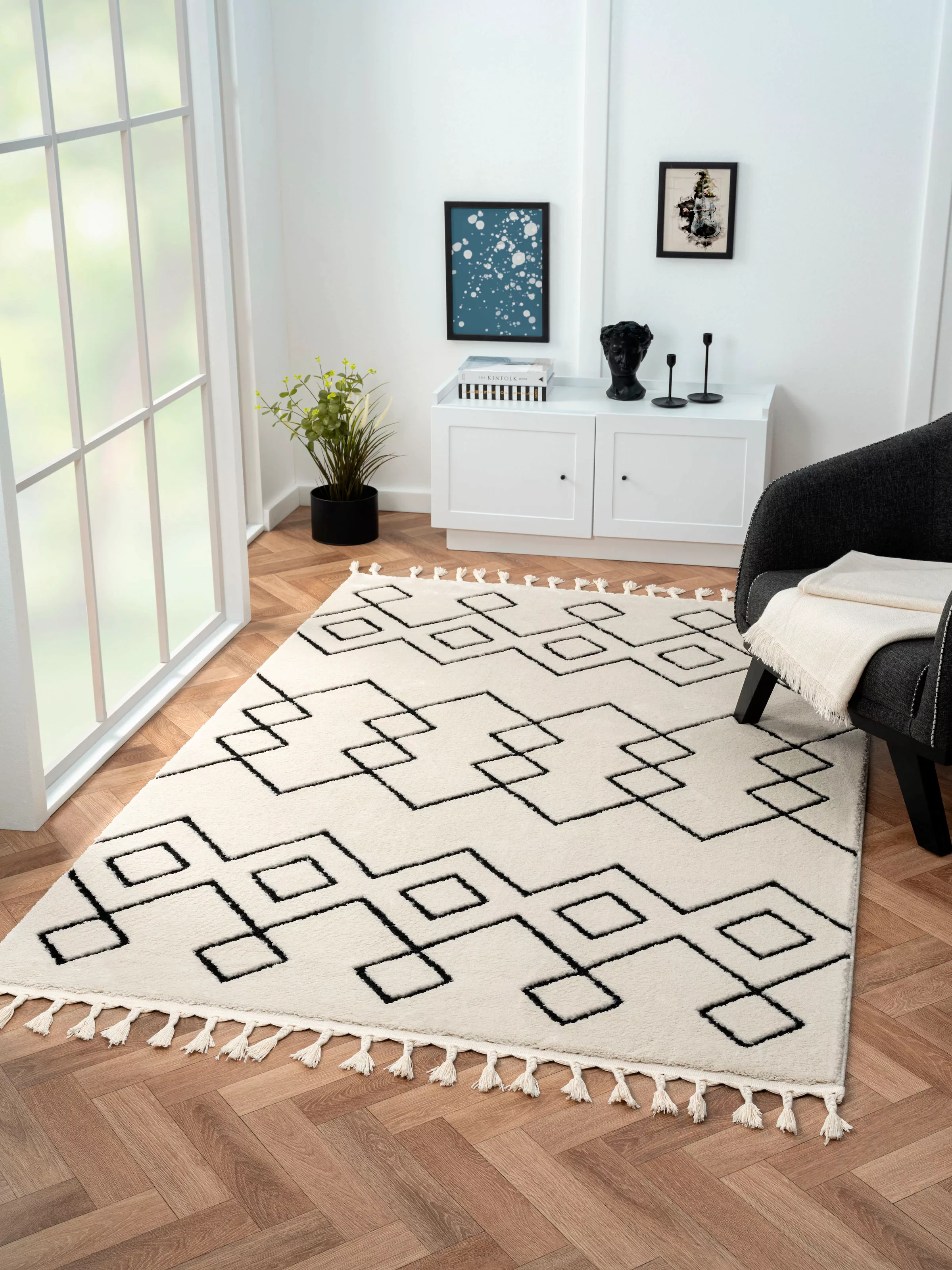 Myflair Möbel & Accessoires Hochflor-Teppich »Moroccan Mural«, rechteckig, günstig online kaufen