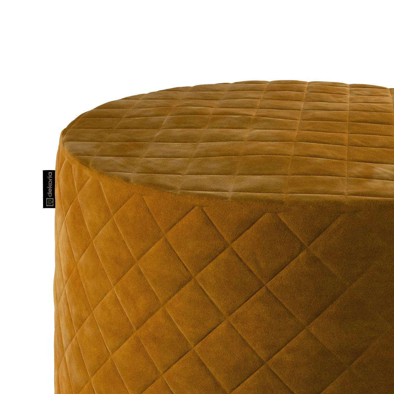 Pouf Barrel gesteppt, honiggelb, ø 40 x 40 cm, Velvet (704-23) günstig online kaufen