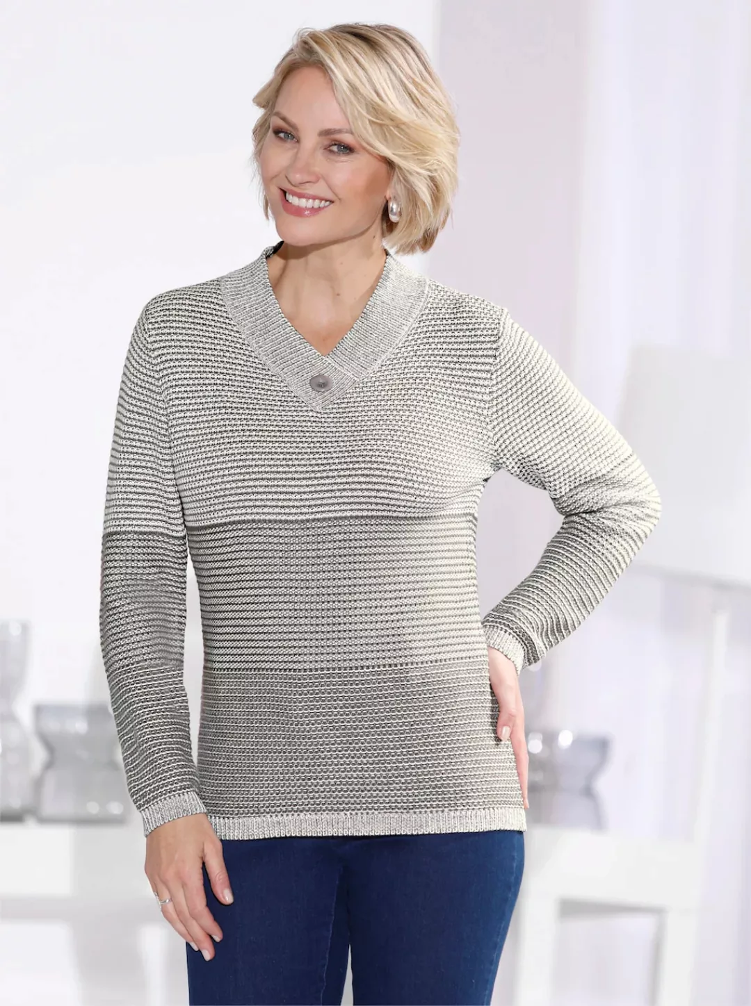 Classic Basics V-Ausschnitt-Pullover "Langarm-Pullover" günstig online kaufen