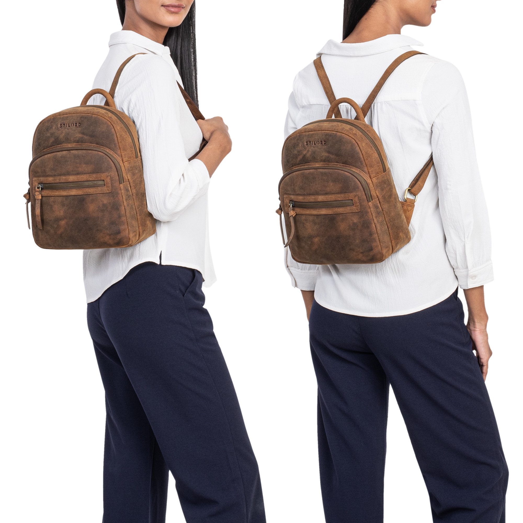 STILORD Cityrucksack "Alba" Kleiner Leder Rucksack günstig online kaufen