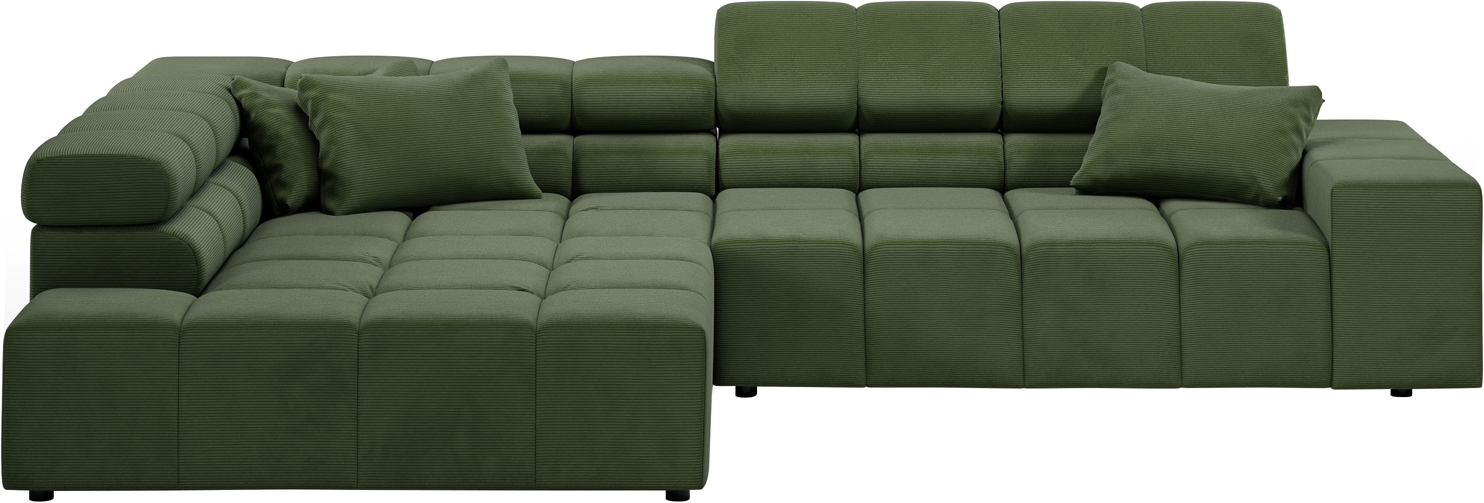 INOSIGN Ecksofa Ancona incl. Kopfteilverstellung, Zierkissen Breite 319cm, günstig online kaufen