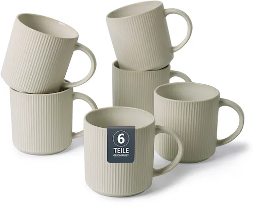 my home Becher »Kaffeebecher Loik, 6er Set«, (Set, 6 tlg.), spülmaschinenfe günstig online kaufen