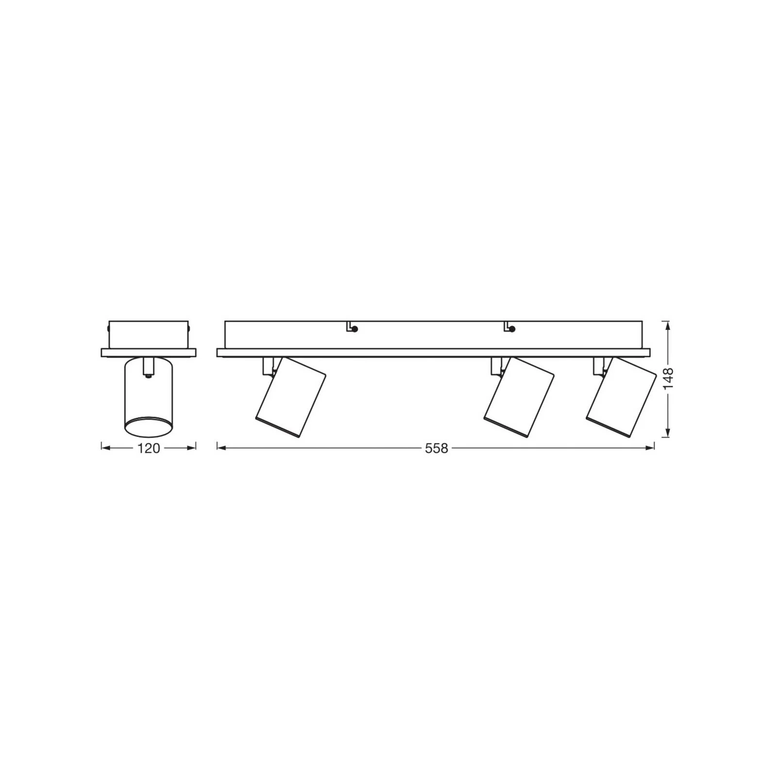 OSRAM LED-Deckenstrahler MARS CLICK-SELECT, 3 Spots, schwarz günstig online kaufen