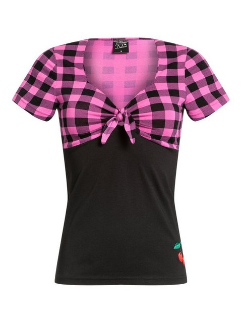 Pussy Deluxe Pink Checkered Damen T-Shirt schwarz/lightpink günstig online kaufen